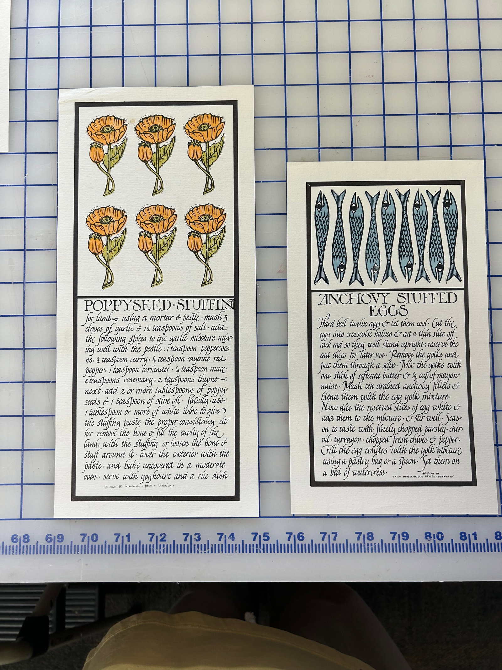 Mid 20th Century Calligraphed Prints by David L. Goines - Set of 16 - 4