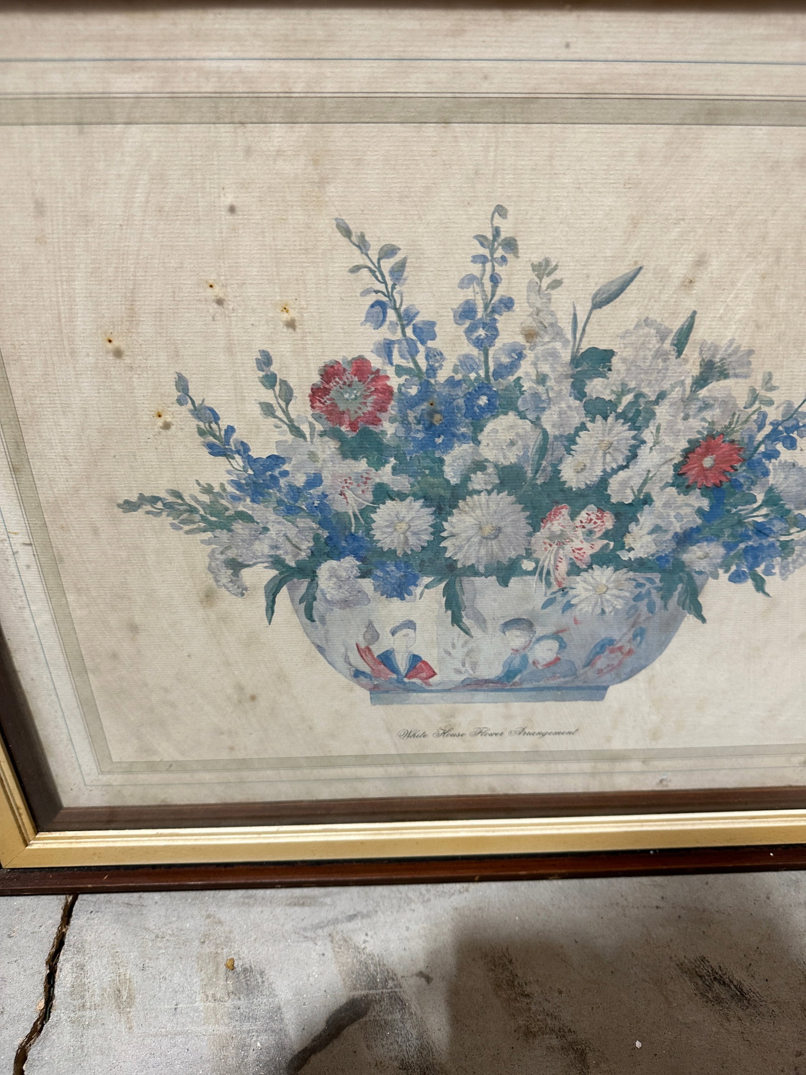 Wooden Vintage Framed Print of Flowers - 4