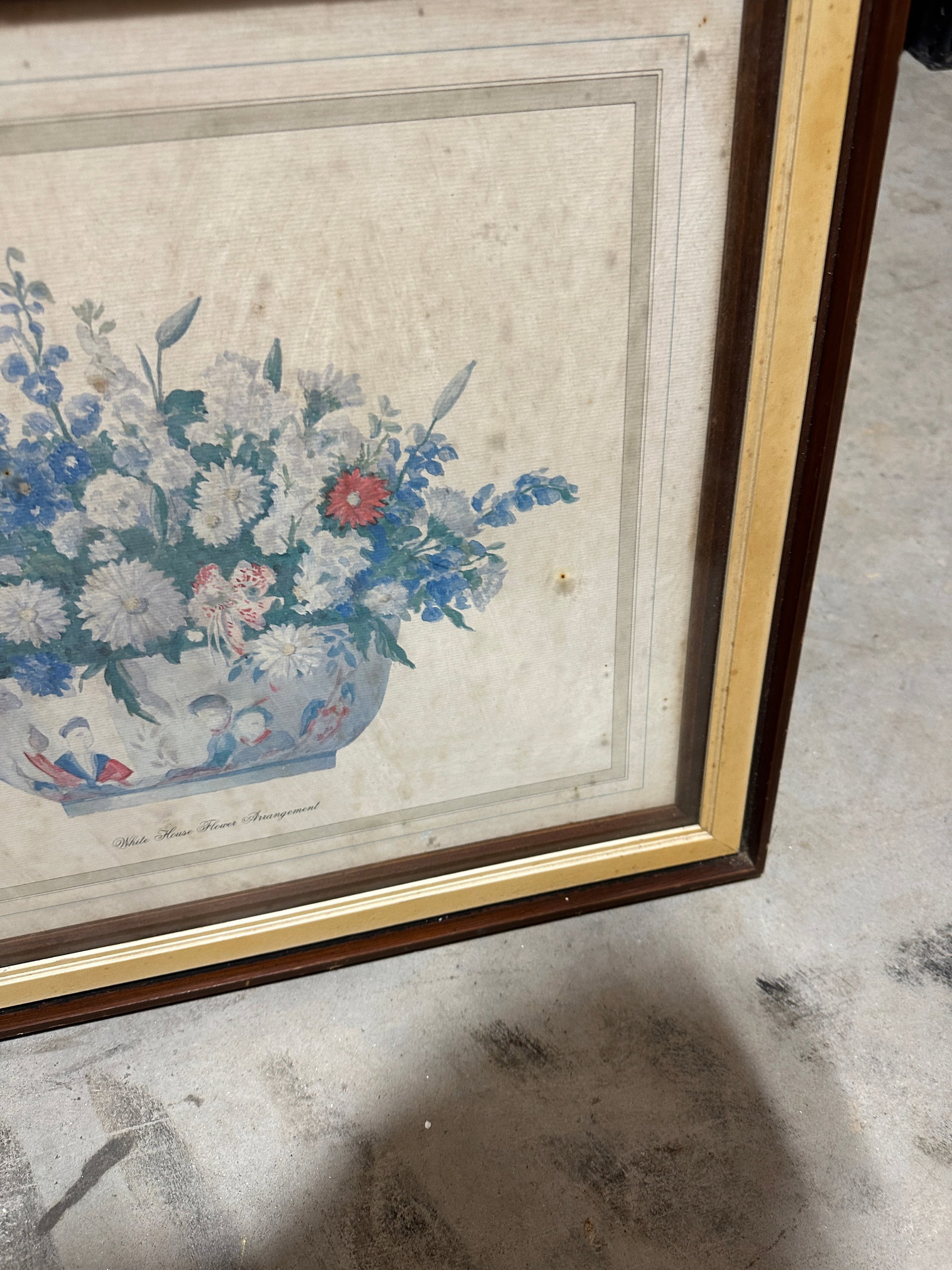 Wooden Vintage Framed Print of Flowers - 5
