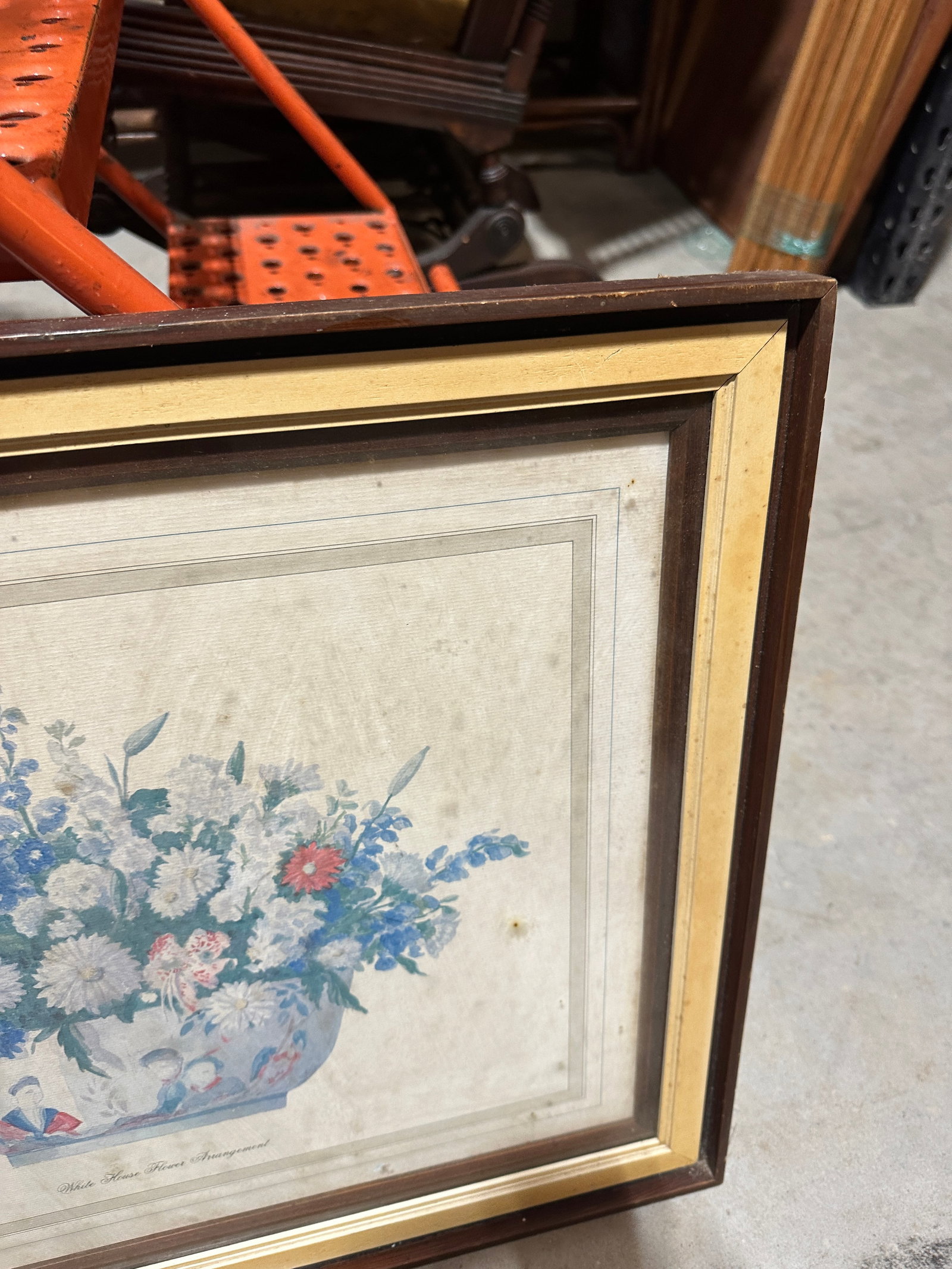 Wooden Vintage Framed Print of Flowers - 6
