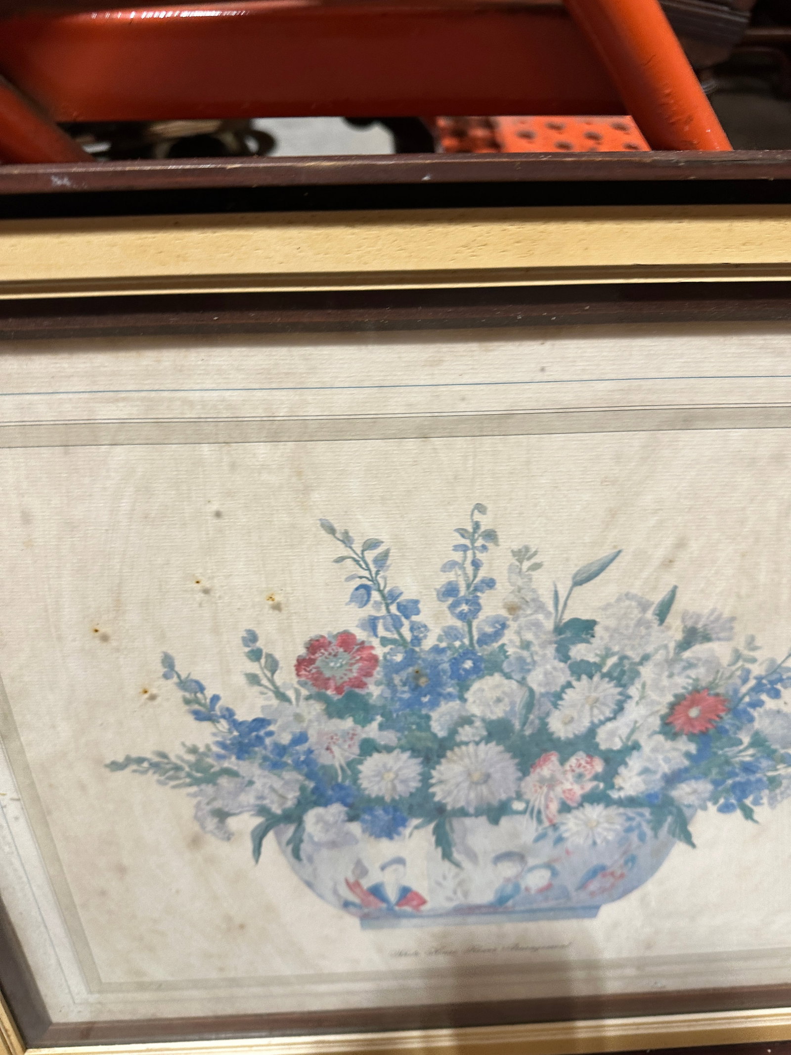Wooden Vintage Framed Print of Flowers - 7