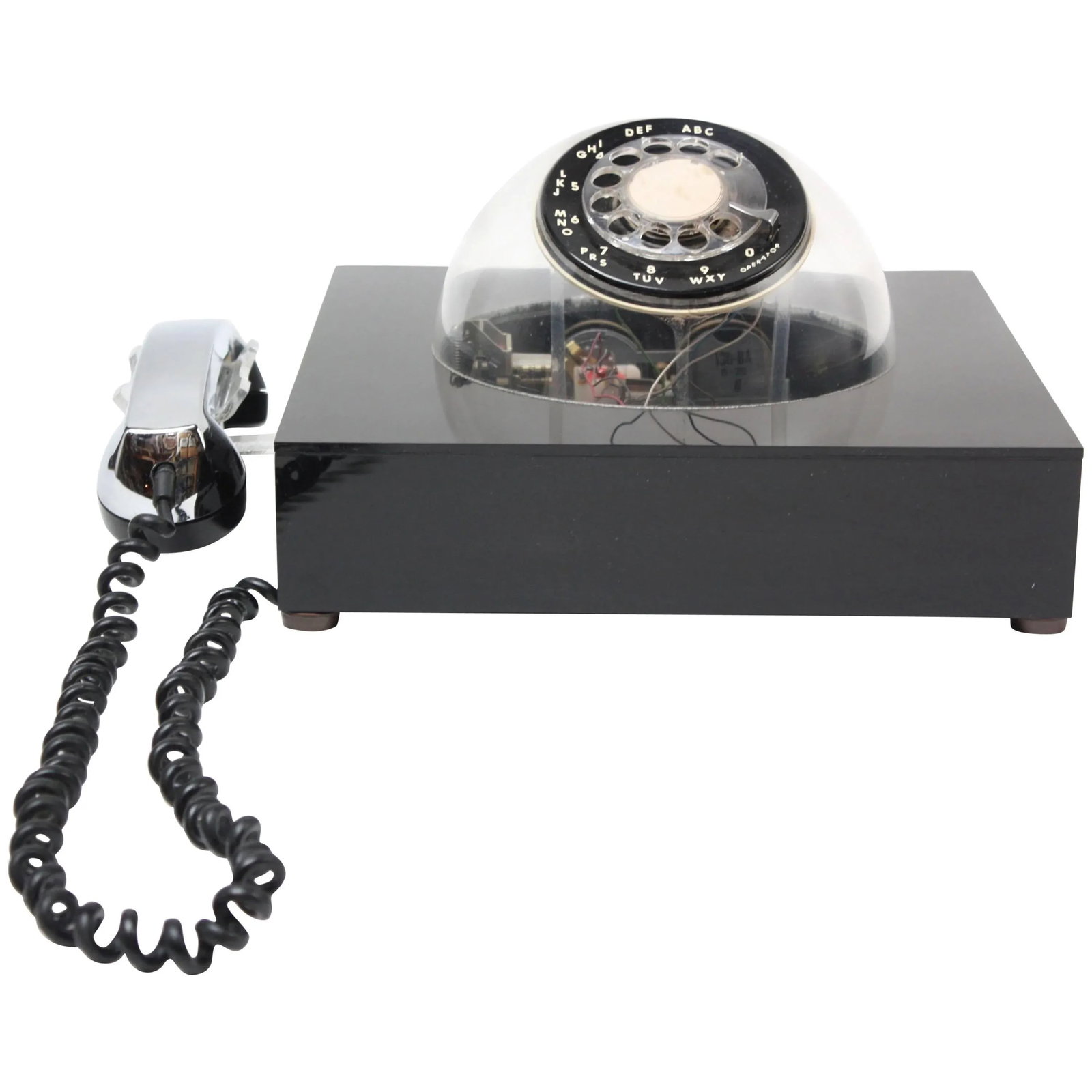 Space Age Acrylic and Chrome 'Teledome' Rotary Telephone - 11