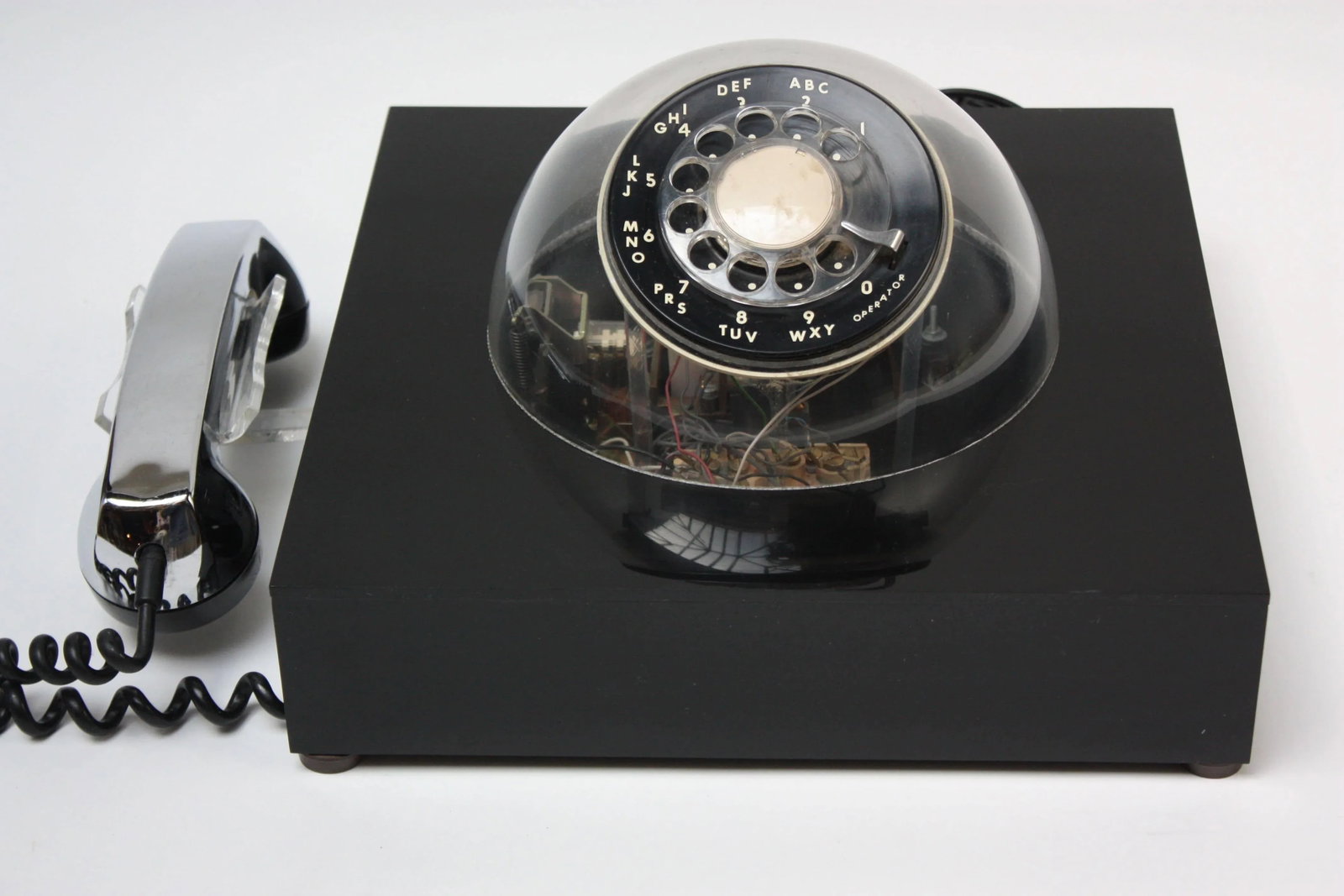 Space Age Acrylic and Chrome 'Teledome' Rotary Telephone - 2