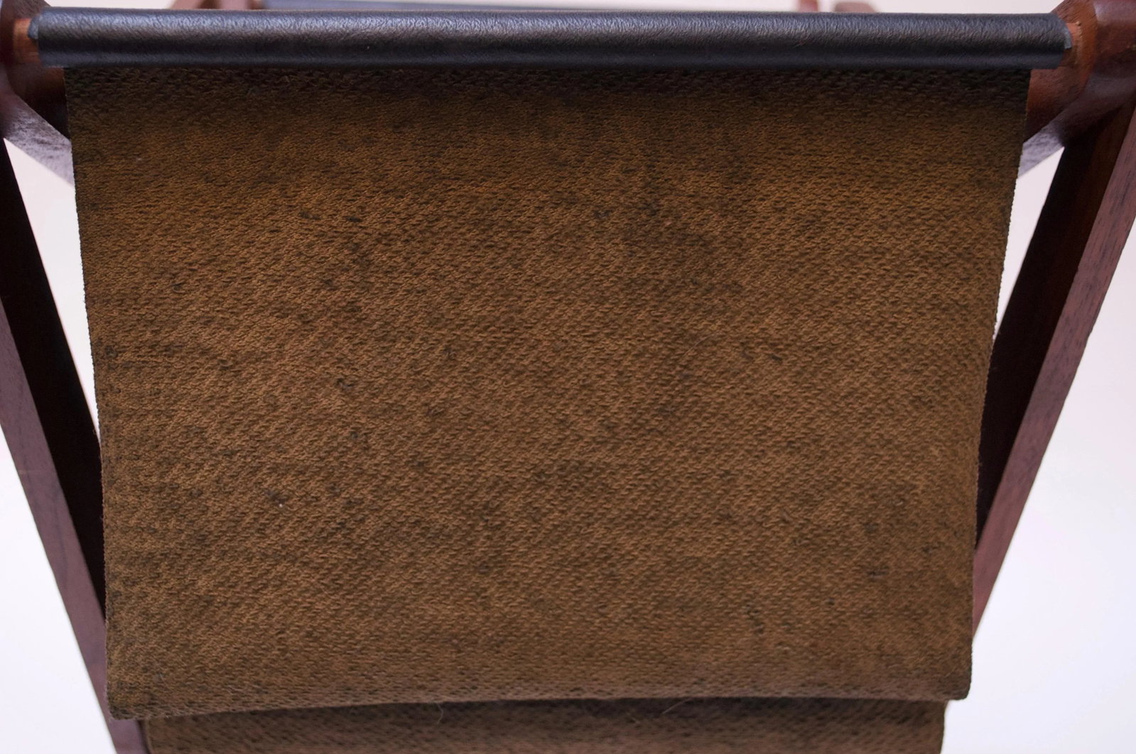Henry P. Glass Walnut and Naugahyde Magazine Rack - 4