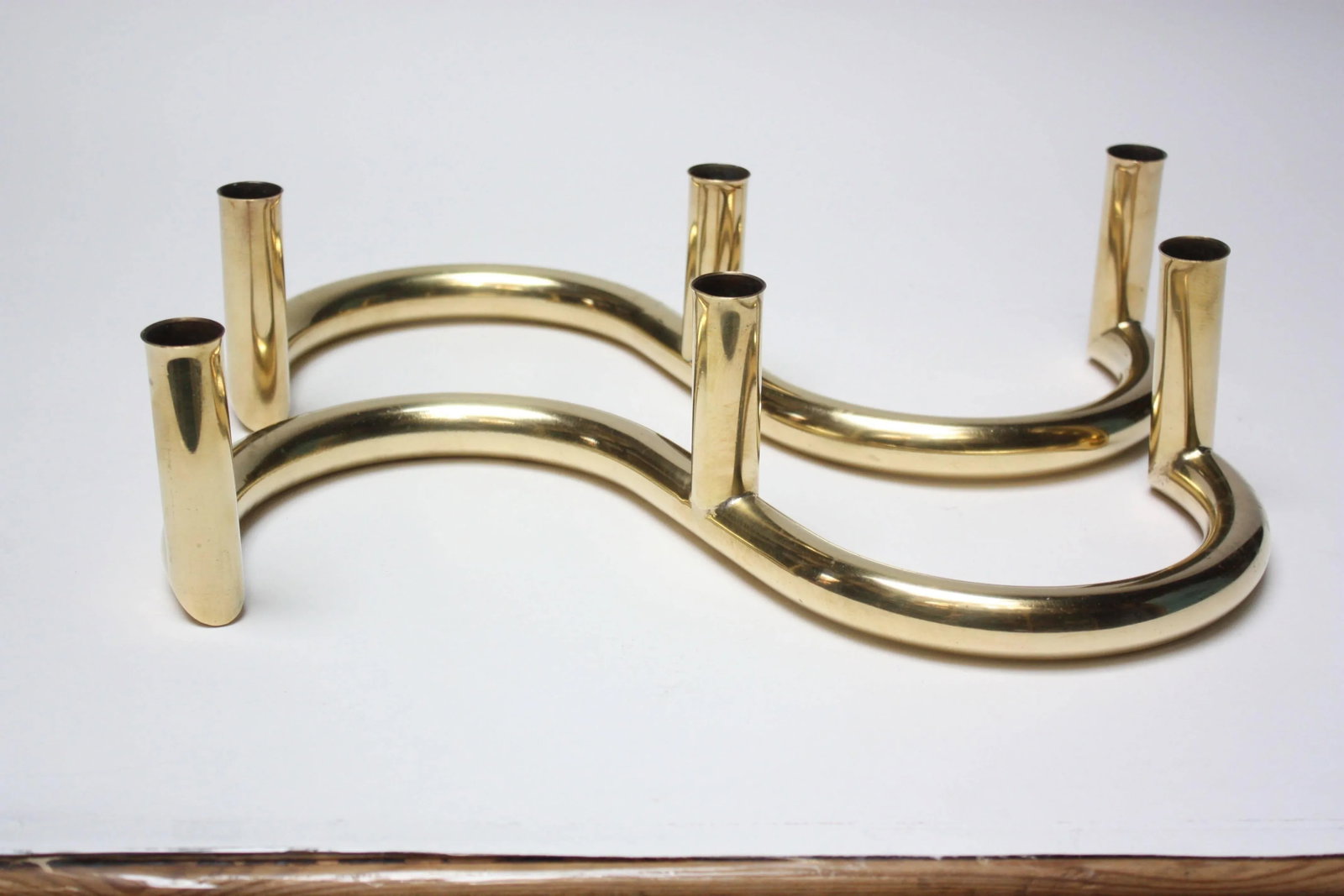 1970s Tubular Brass Candleholders - A Pair - 2