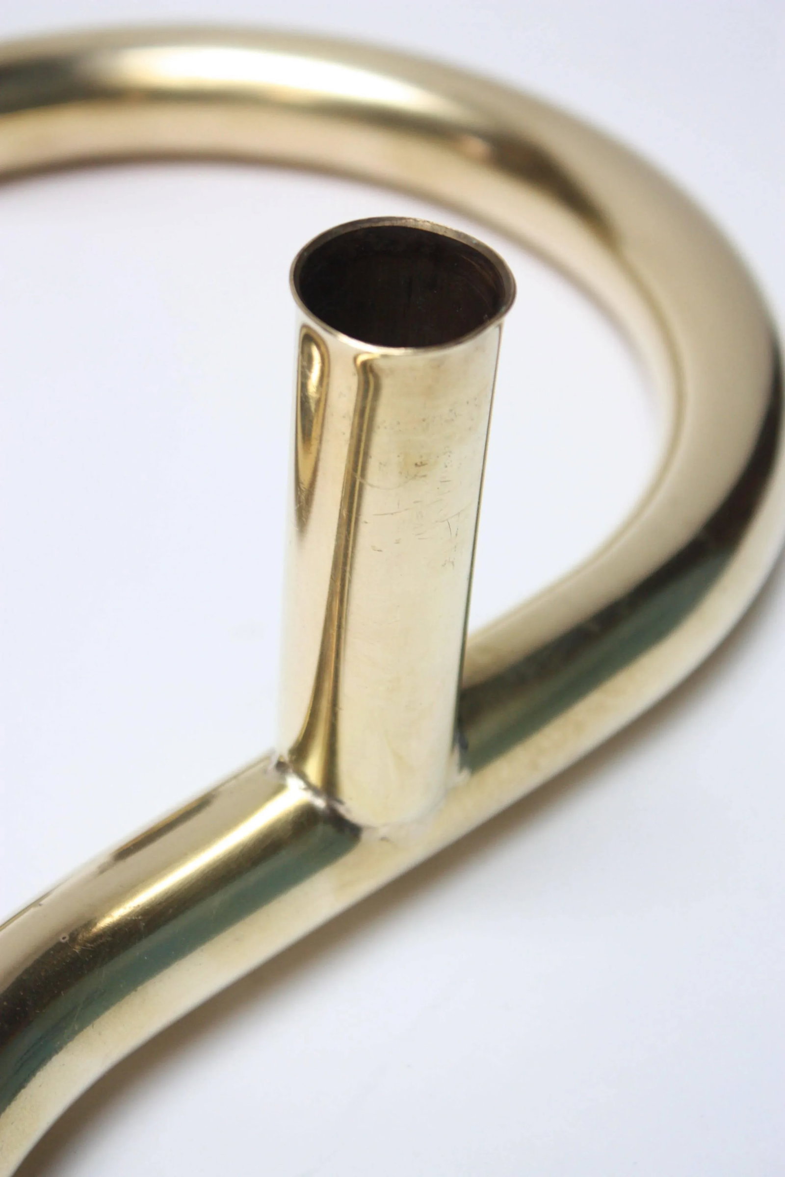 1970s Tubular Brass Candleholders - A Pair - 7