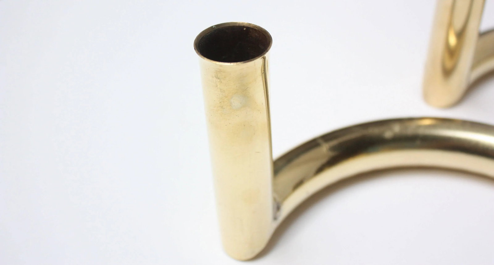 1970s Tubular Brass Candleholders - A Pair - 9