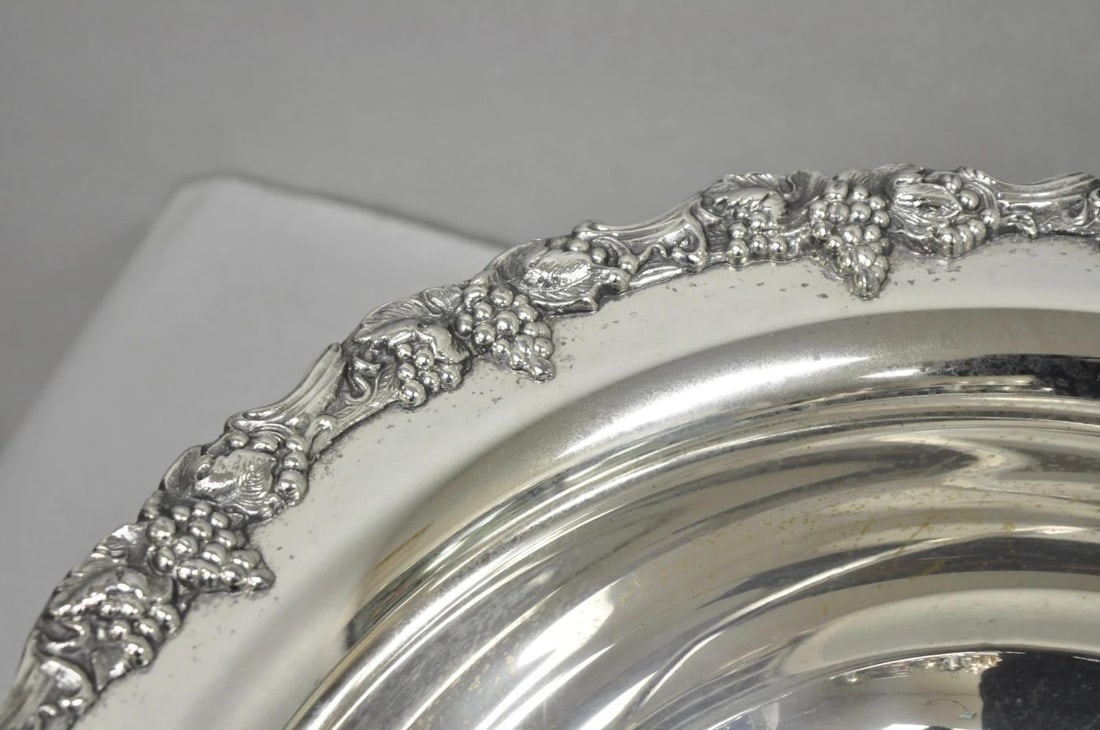 Vintage Sheridan Victorian Silver Plated Punch Bowl Set W/ 12 Cups and Tray - 5