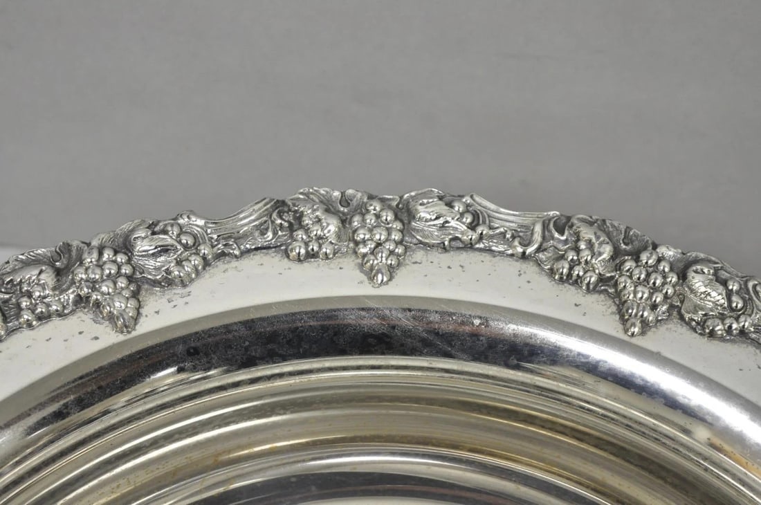Vintage Sheridan Victorian Silver Plated Punch Bowl Set W/ 12 Cups and Tray - 8