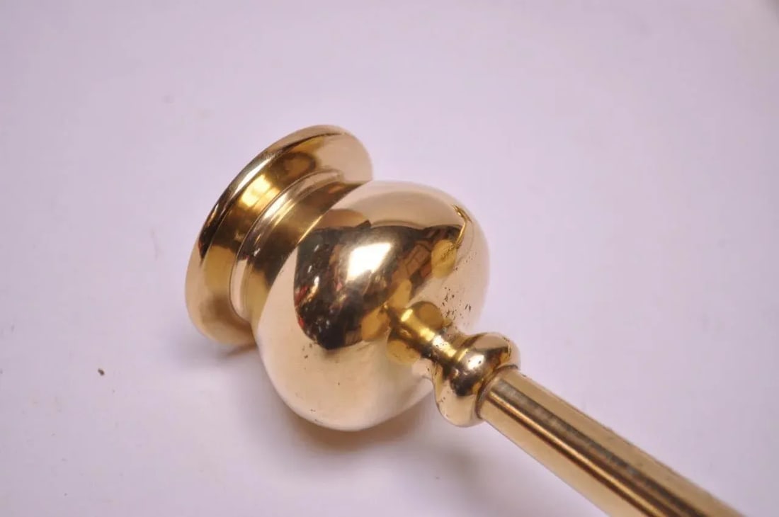 Mid-Century Modern Turned Brass Candlesticks after Jarvie - A Pair - 10