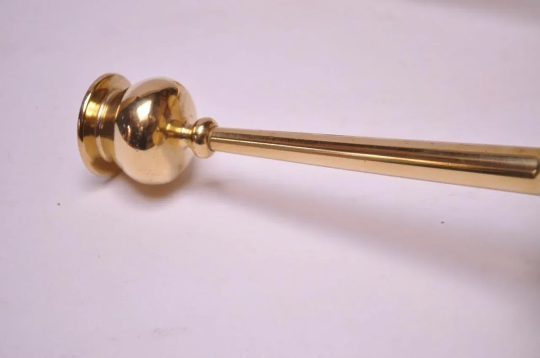 Mid-Century Modern Turned Brass Candlesticks after Jarvie - A Pair - 11