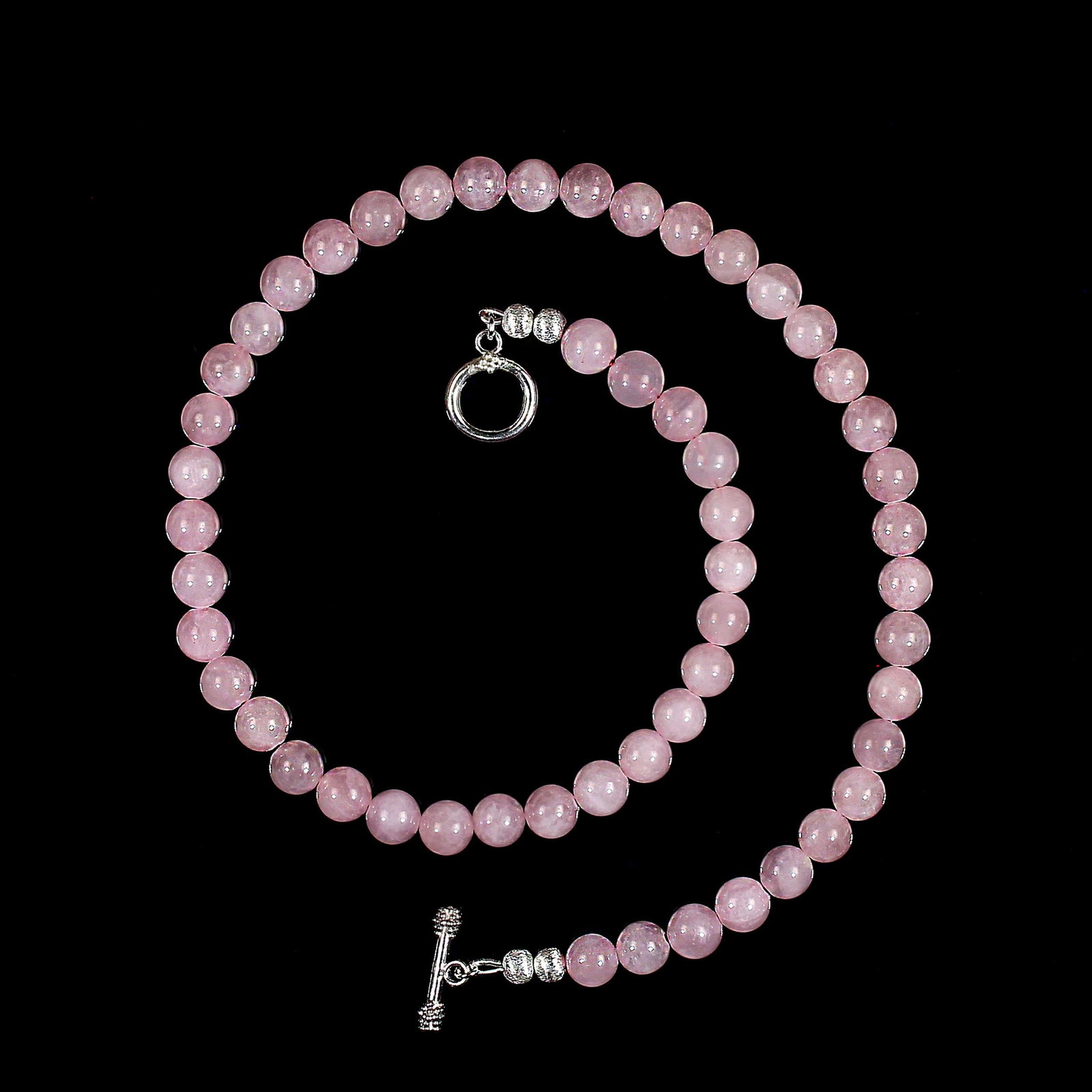 Ajd 18 Inch Madagascar Rose Quartz Smooth 8 MM Necklace Great Gift - 2