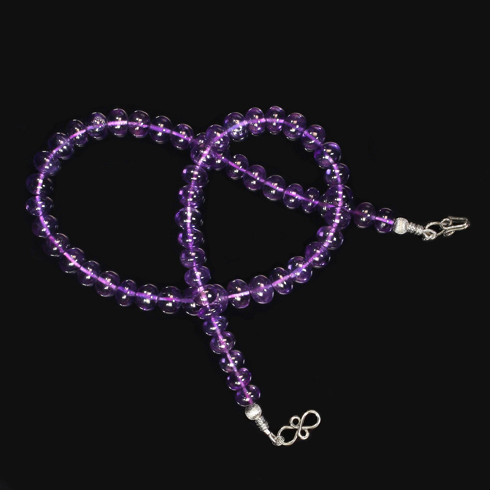 Ajd 18 Inch Glowing Amethyst Rondel Necklace - 2