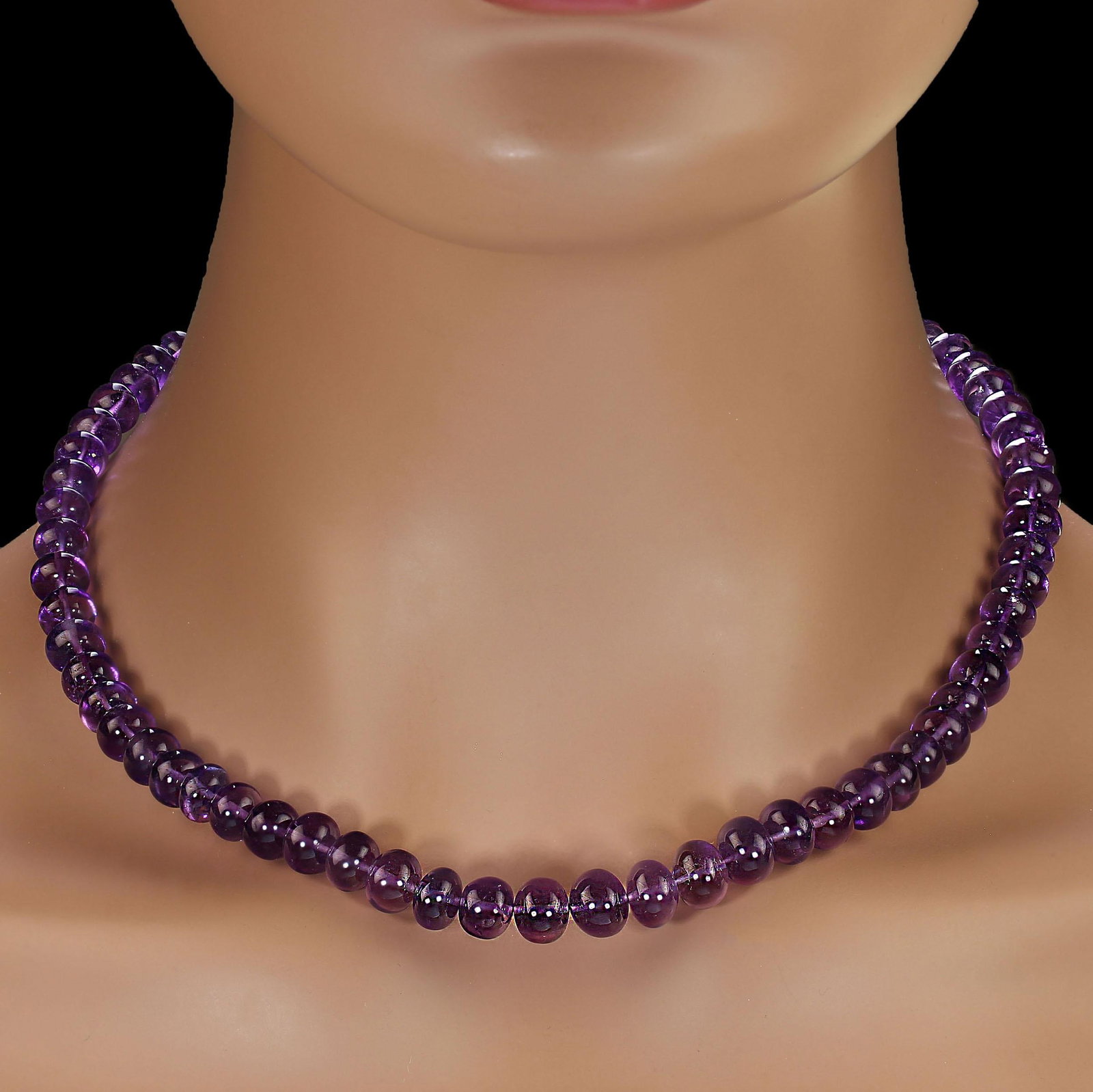 Ajd 18 Inch Glowing Amethyst Rondel Necklace - 3
