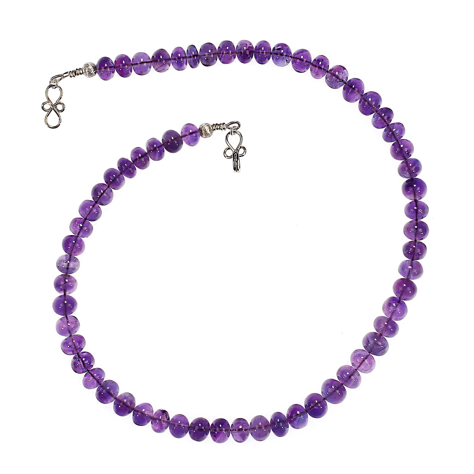 Ajd 18 Inch Glowing Amethyst Rondel Necklace - 4