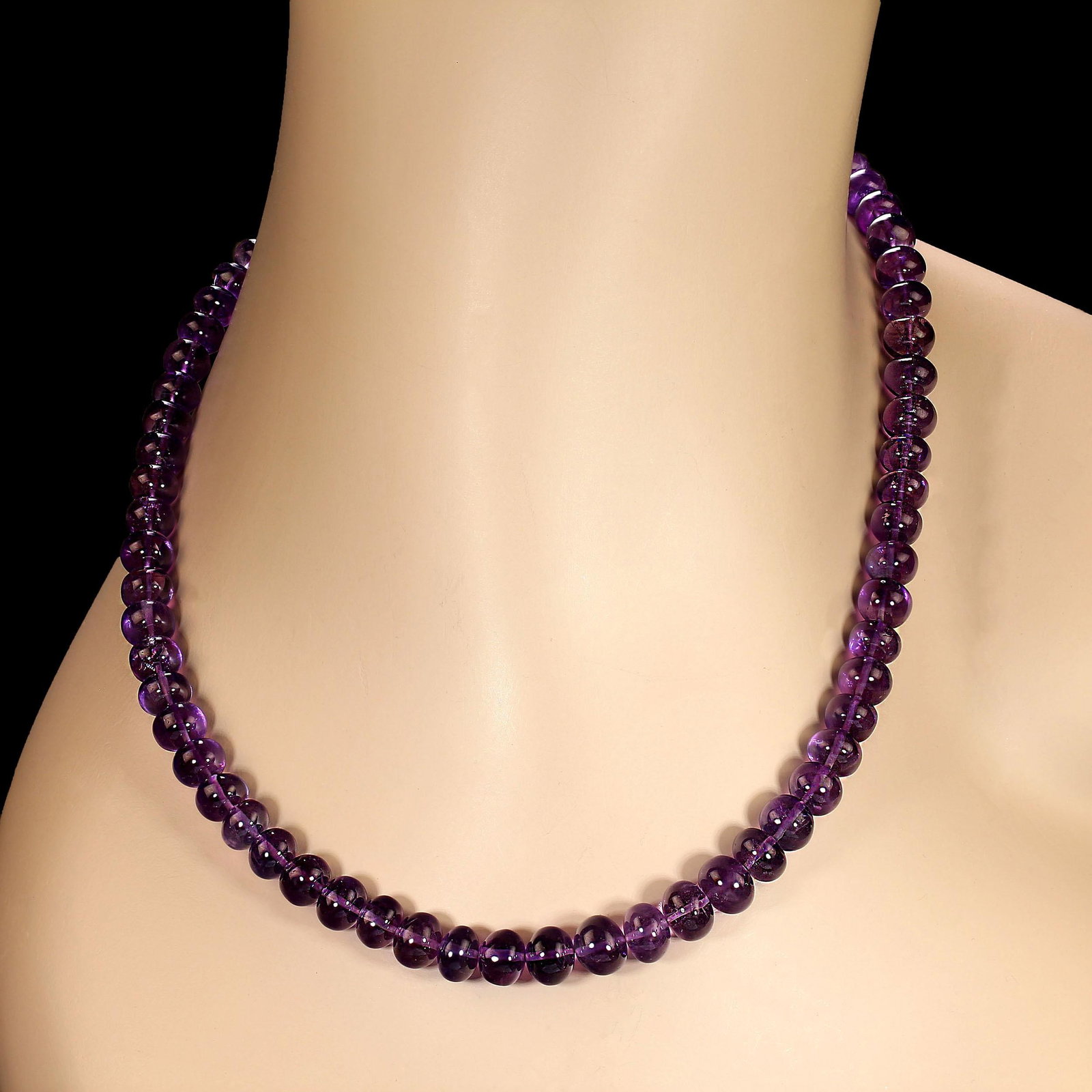 Ajd 18 Inch Glowing Amethyst Rondel Necklace - 6