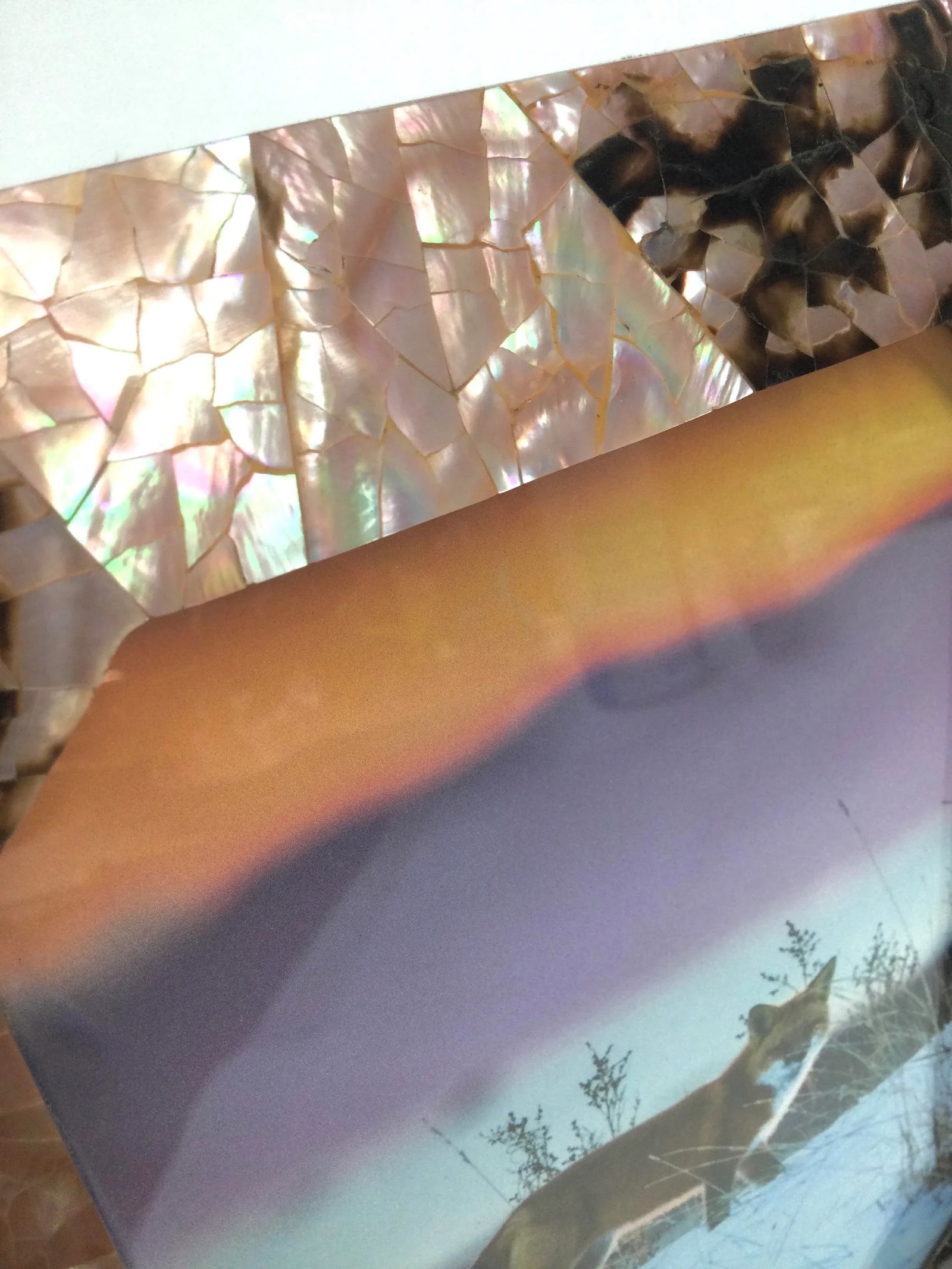 1980s Custom Mother of Pearl Hand Crafted Photo Frame - 4