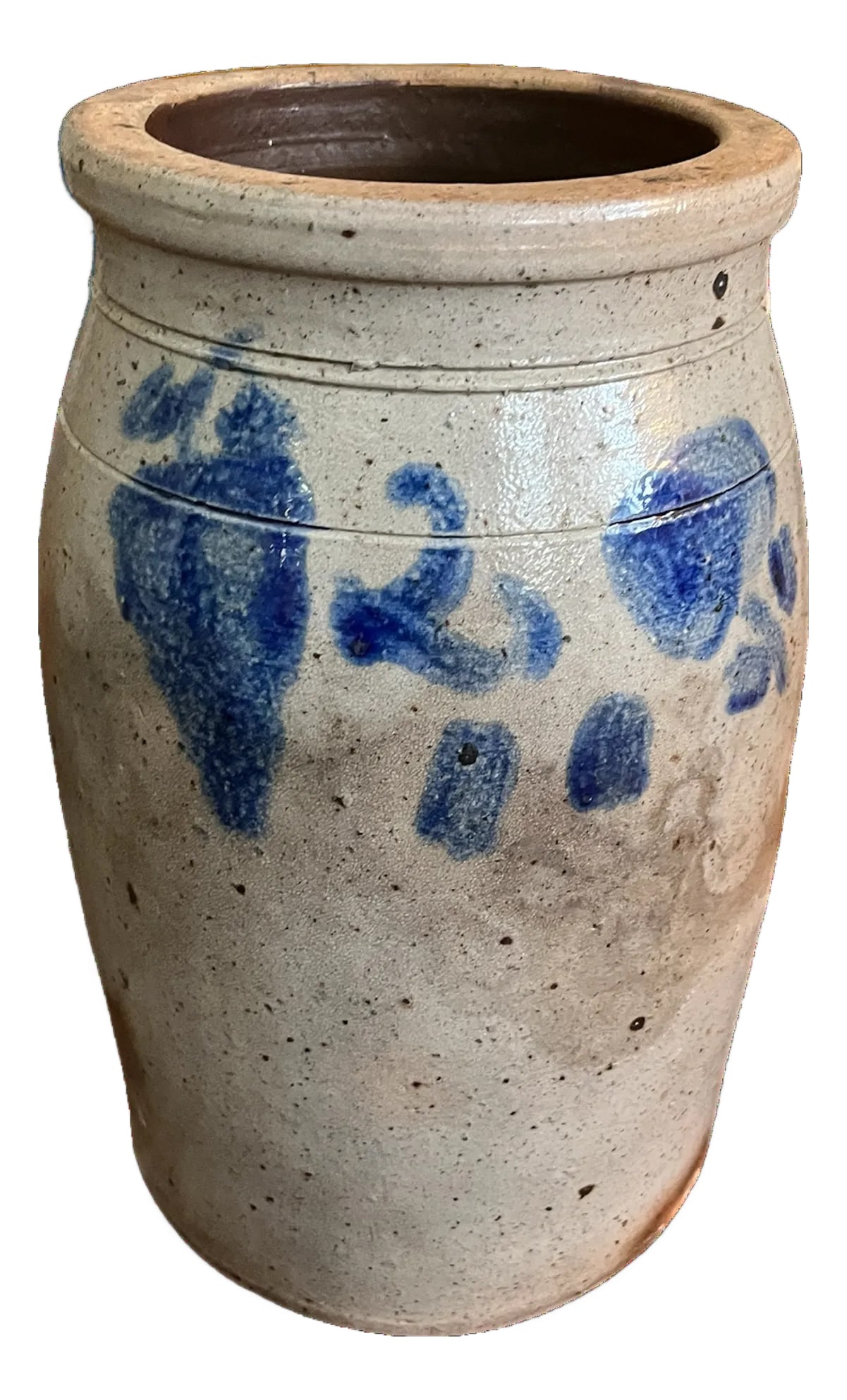 Antique 2 Gallon Salt-Glazed Stoneware Crock With Cobalt Decoration, Attributed to David Parr, c.186 (1 of 9)