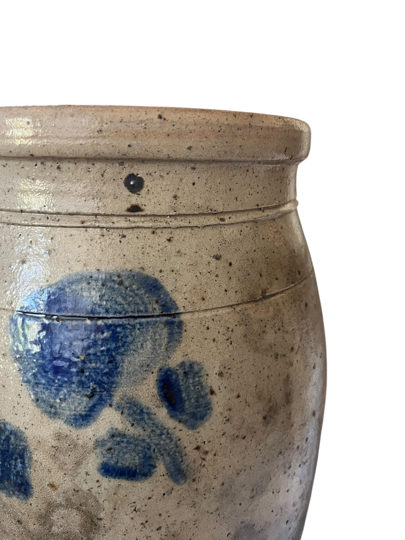 Antique 2 Gallon Salt-Glazed Stoneware Crock With Cobalt Decoration, Attributed to David Parr, c.186 - 4