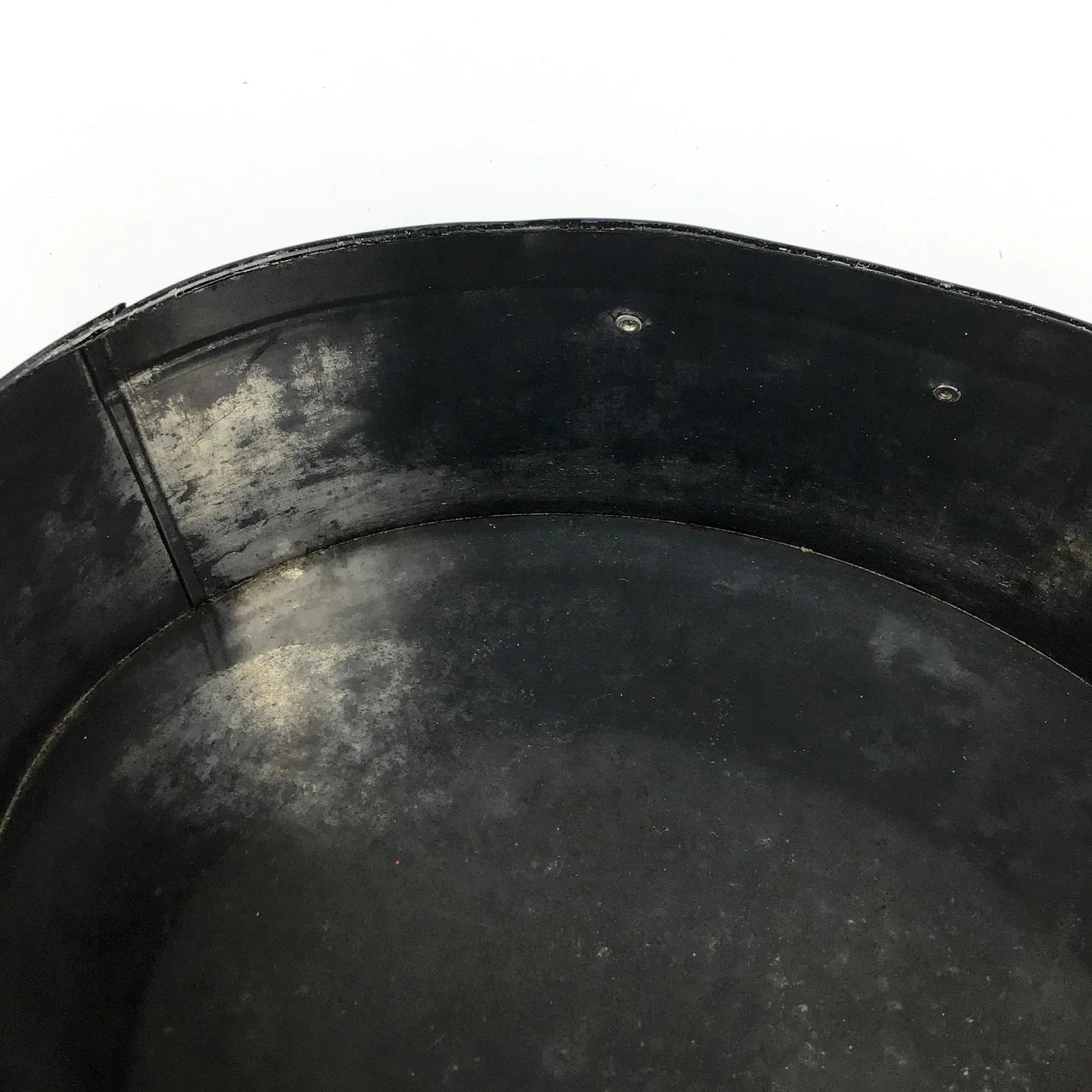 Antique Toile Transfer-Ware Covered Tin Basket - 10