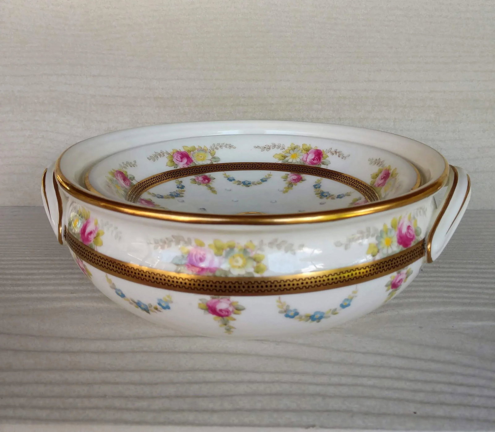 Vintage Mid 20th Century English Cauldon Porcelain Flower Frog - 2