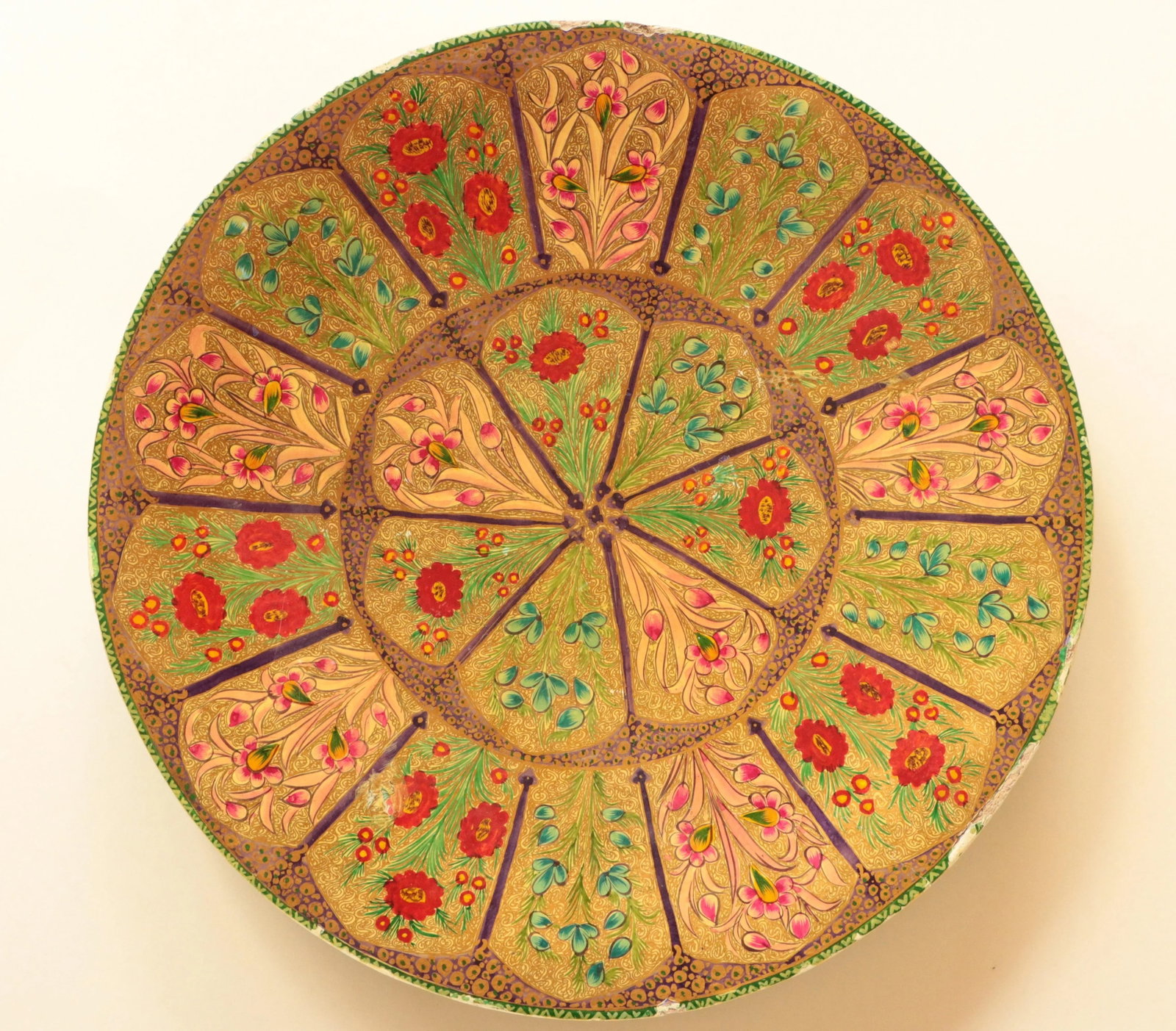 Kashmiri Papier Mache Hand-Painted Trays- a Pair - 2