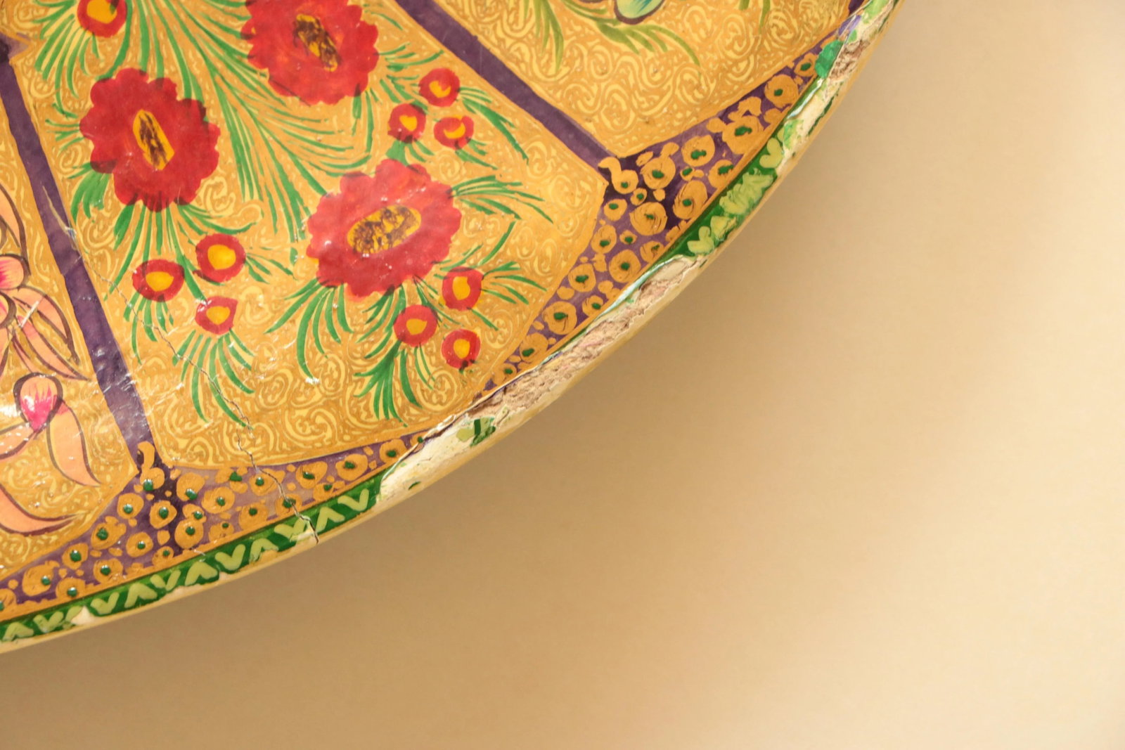 Kashmiri Papier Mache Hand-Painted Trays- a Pair - 4