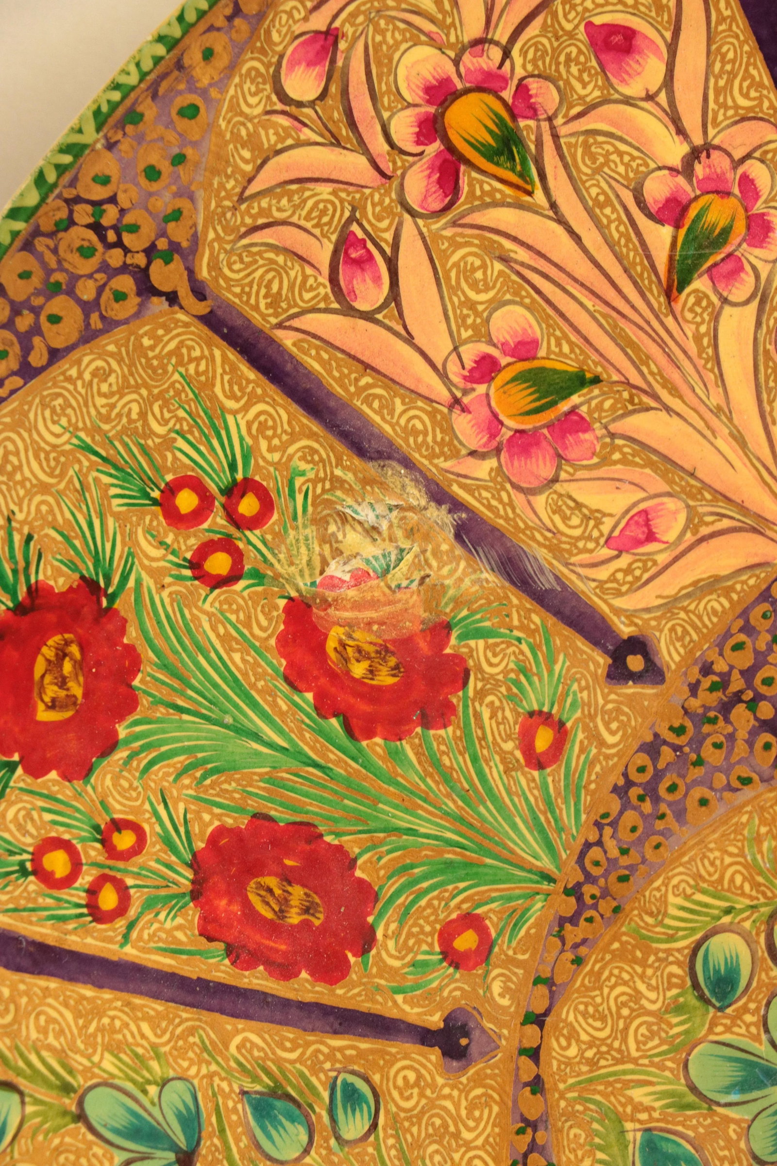 Kashmiri Papier Mache Hand-Painted Trays- a Pair - 5