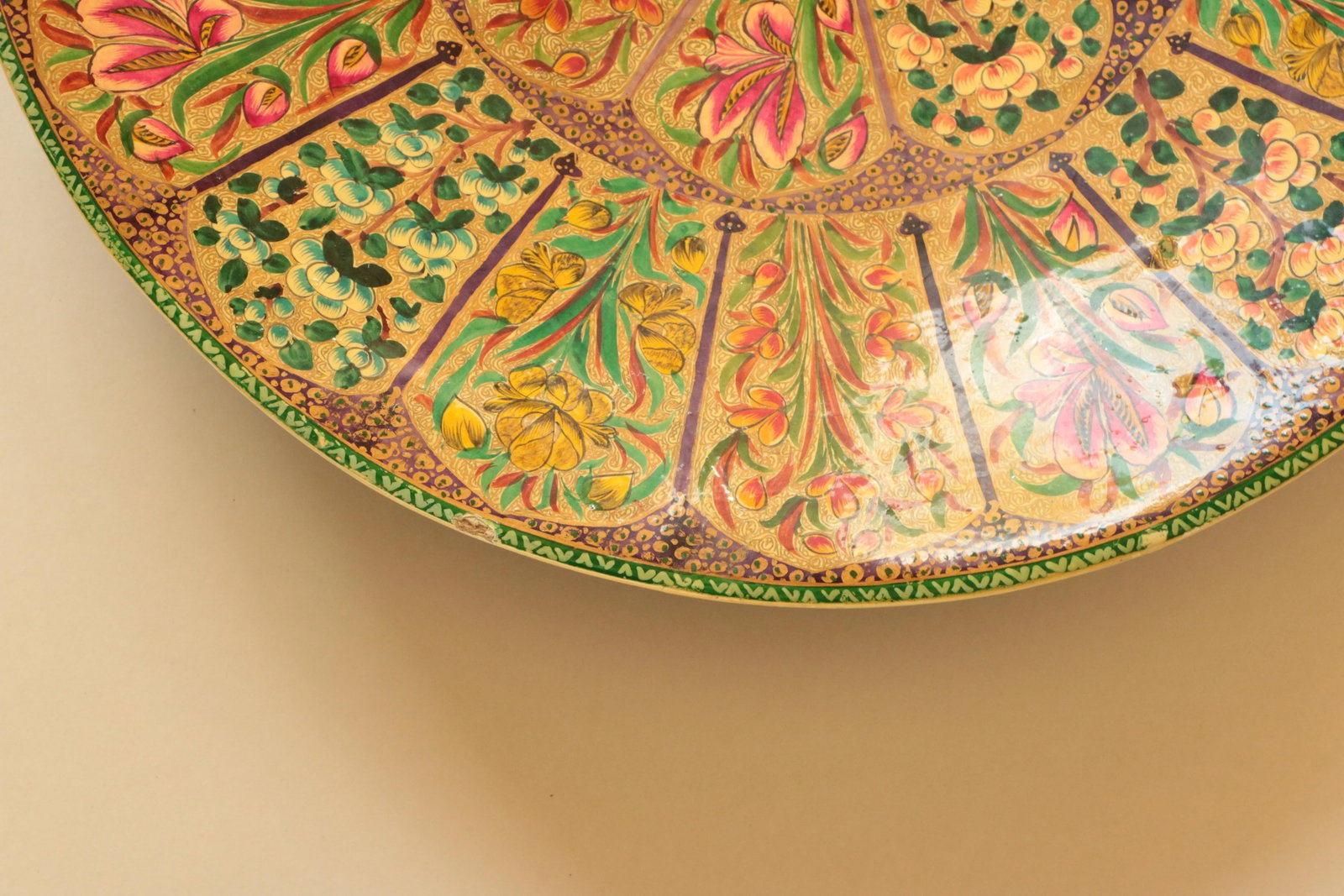 Kashmiri Papier Mache Hand-Painted Trays- a Pair - 8