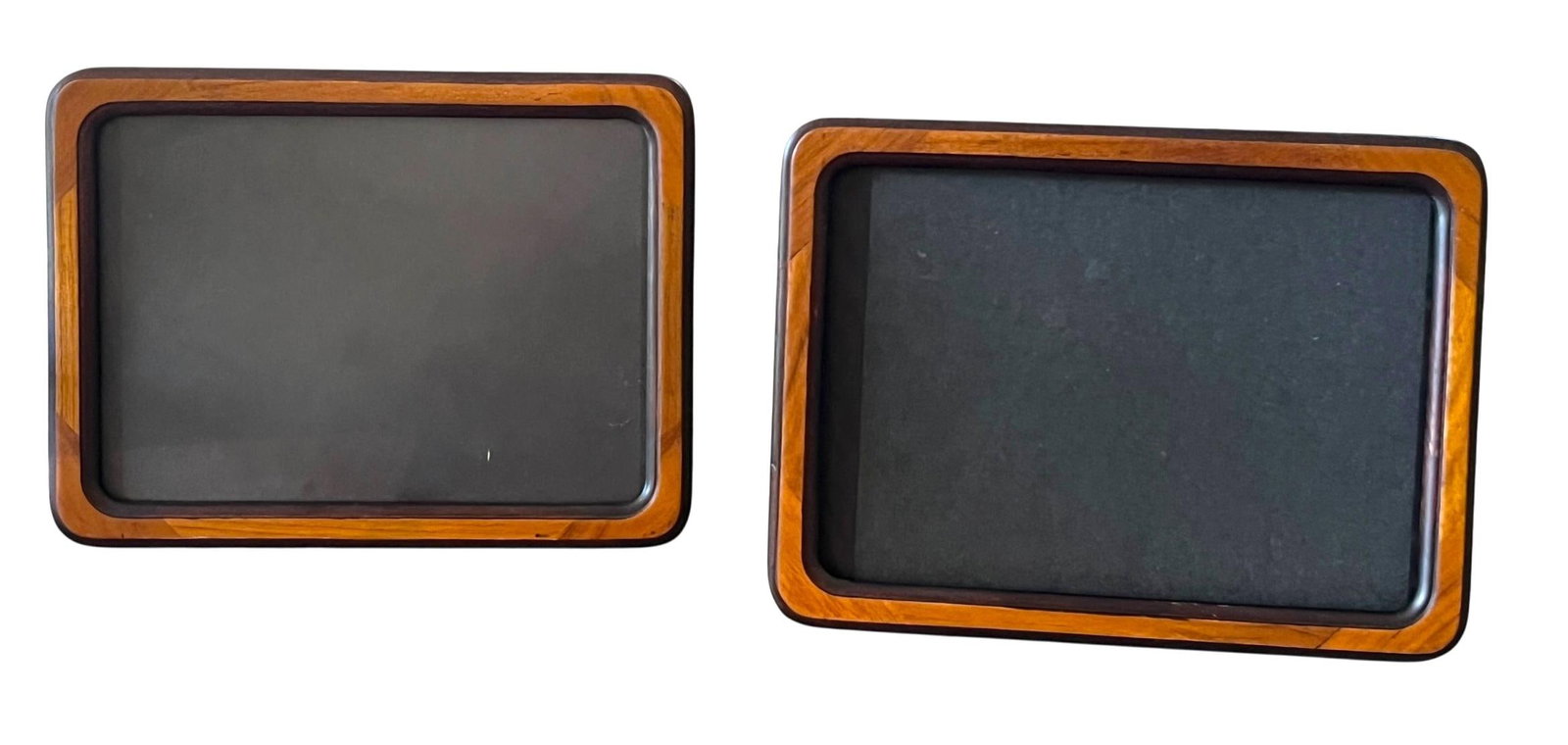 1970s Pair of Danish Modern Solid Wood Picture Frames for 5x7 Photos - 2