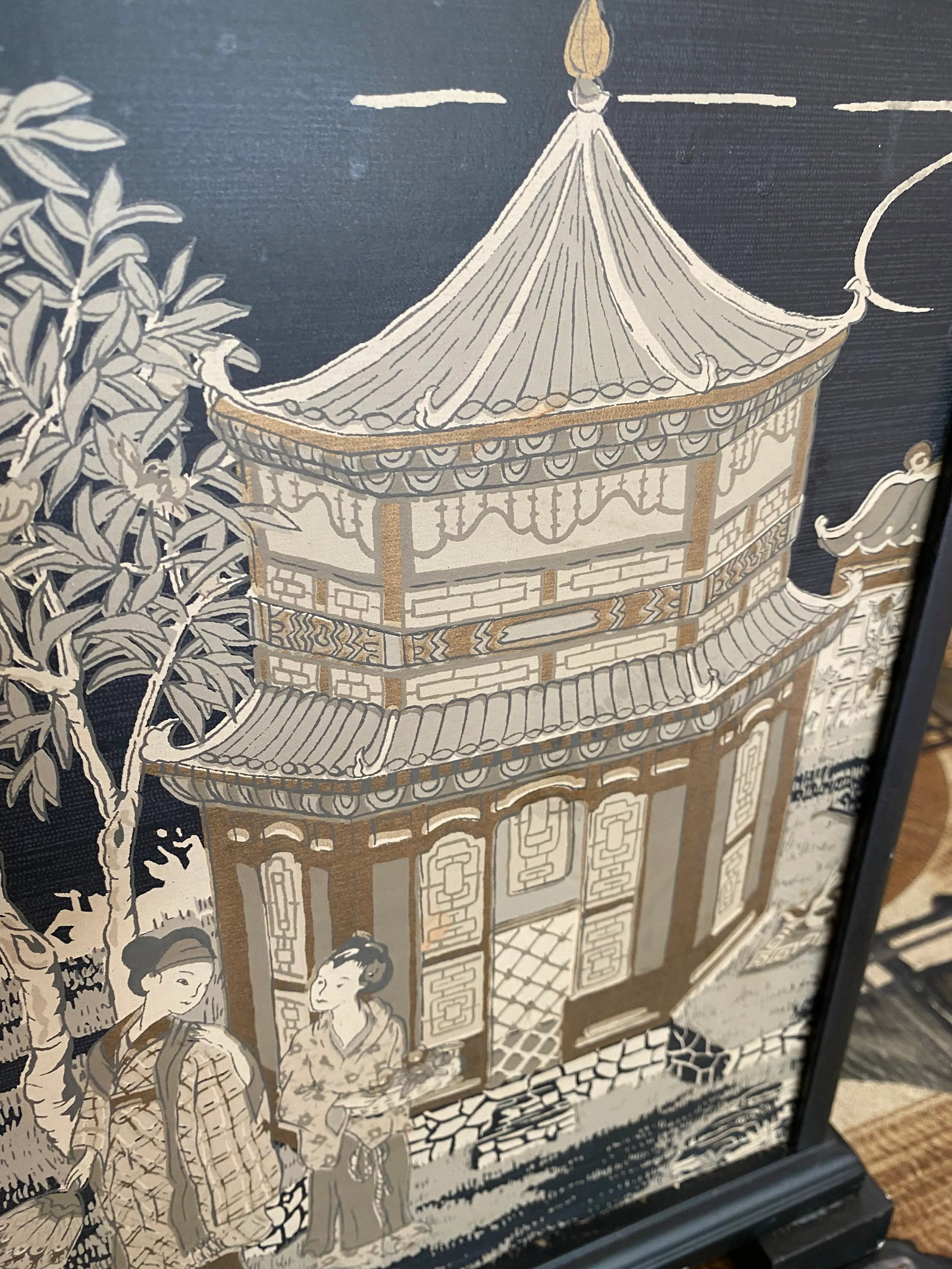 1960s Chinoiserie Wooden Lamp - 6