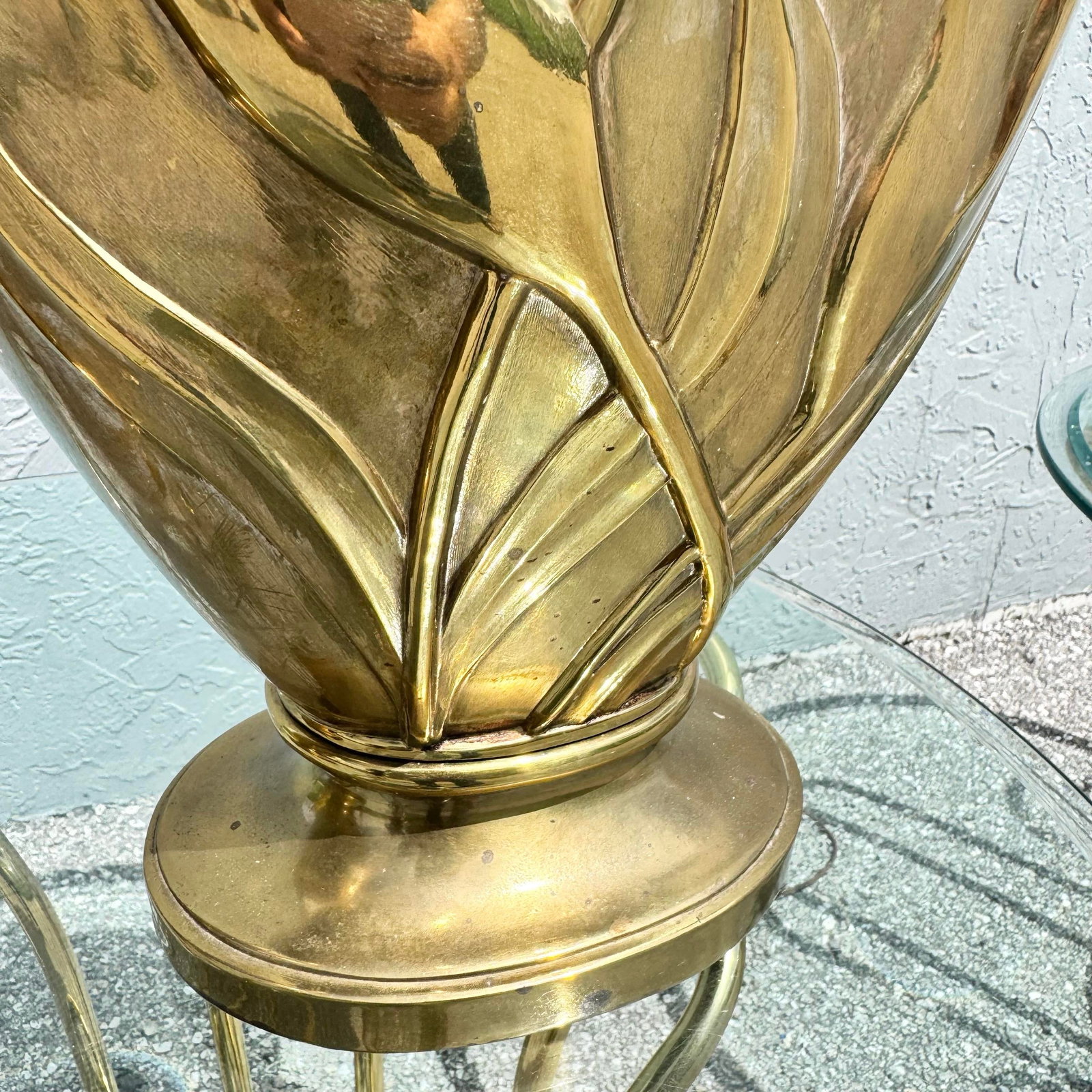 Art Deco Dolbi Cashier Style Brass Tulip Table Lamps - A Pair - 6