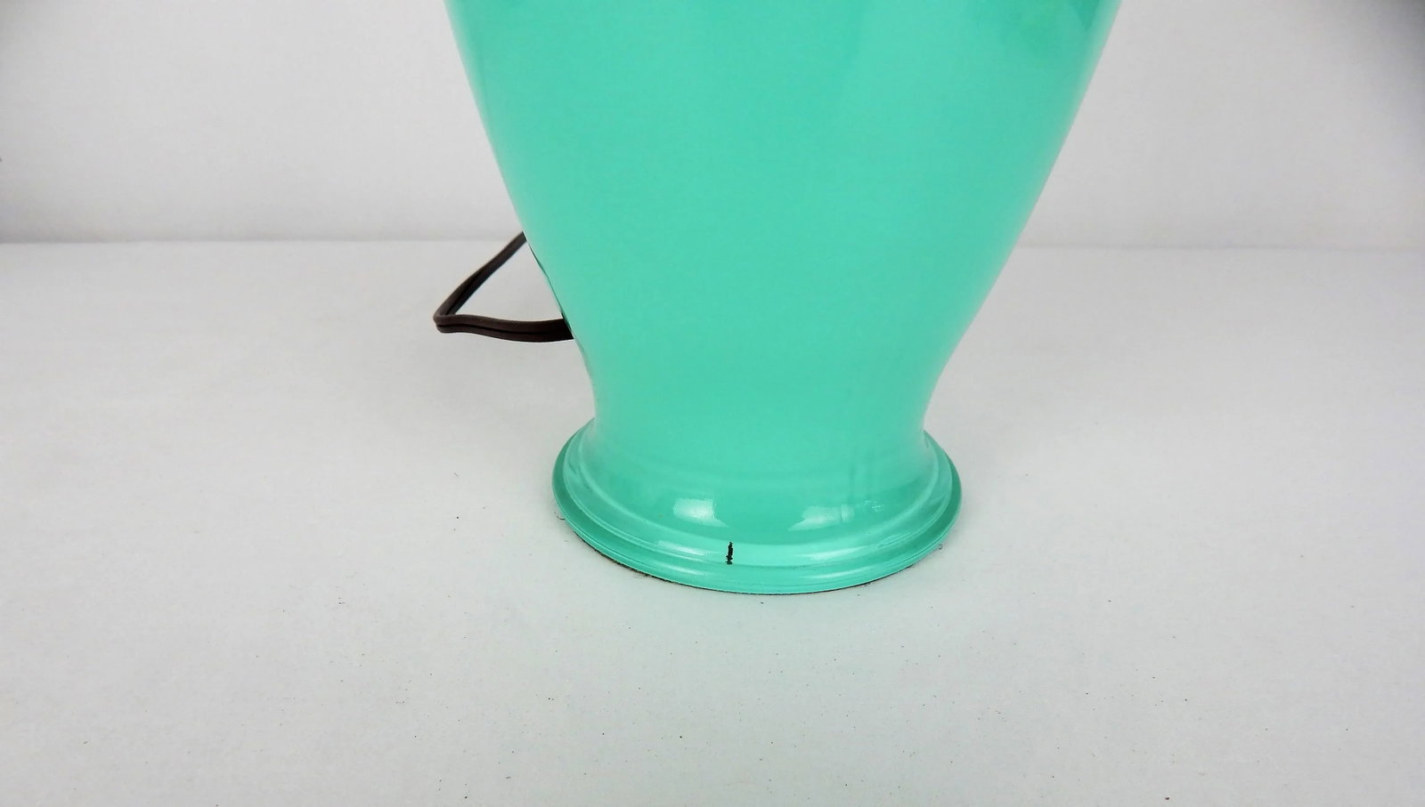 Aqua Blue Glass Boudoir Lamps, Pair - 10