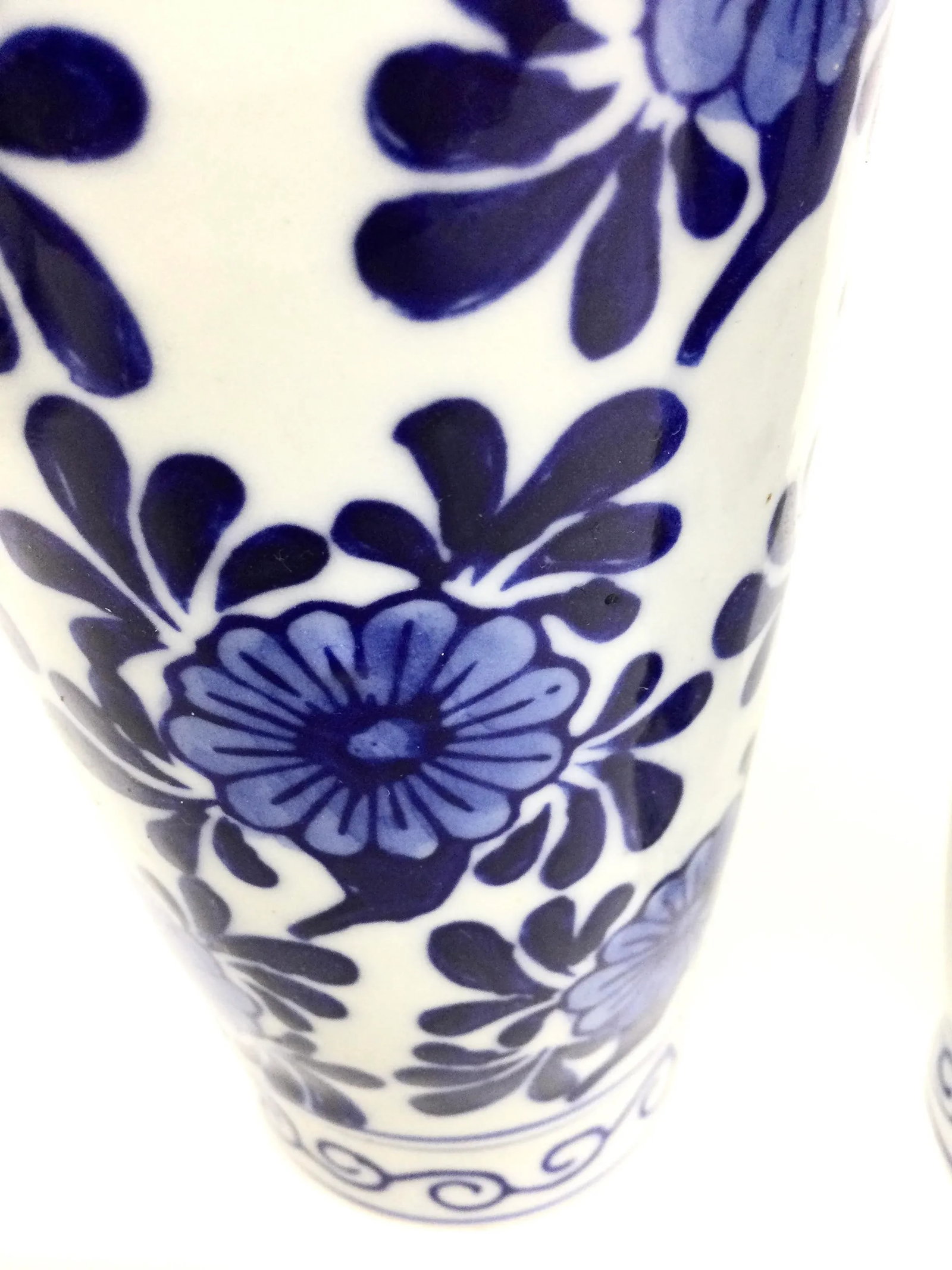 Vintage Cobalt Blue Chinese Half Vase Wall Scones - 10