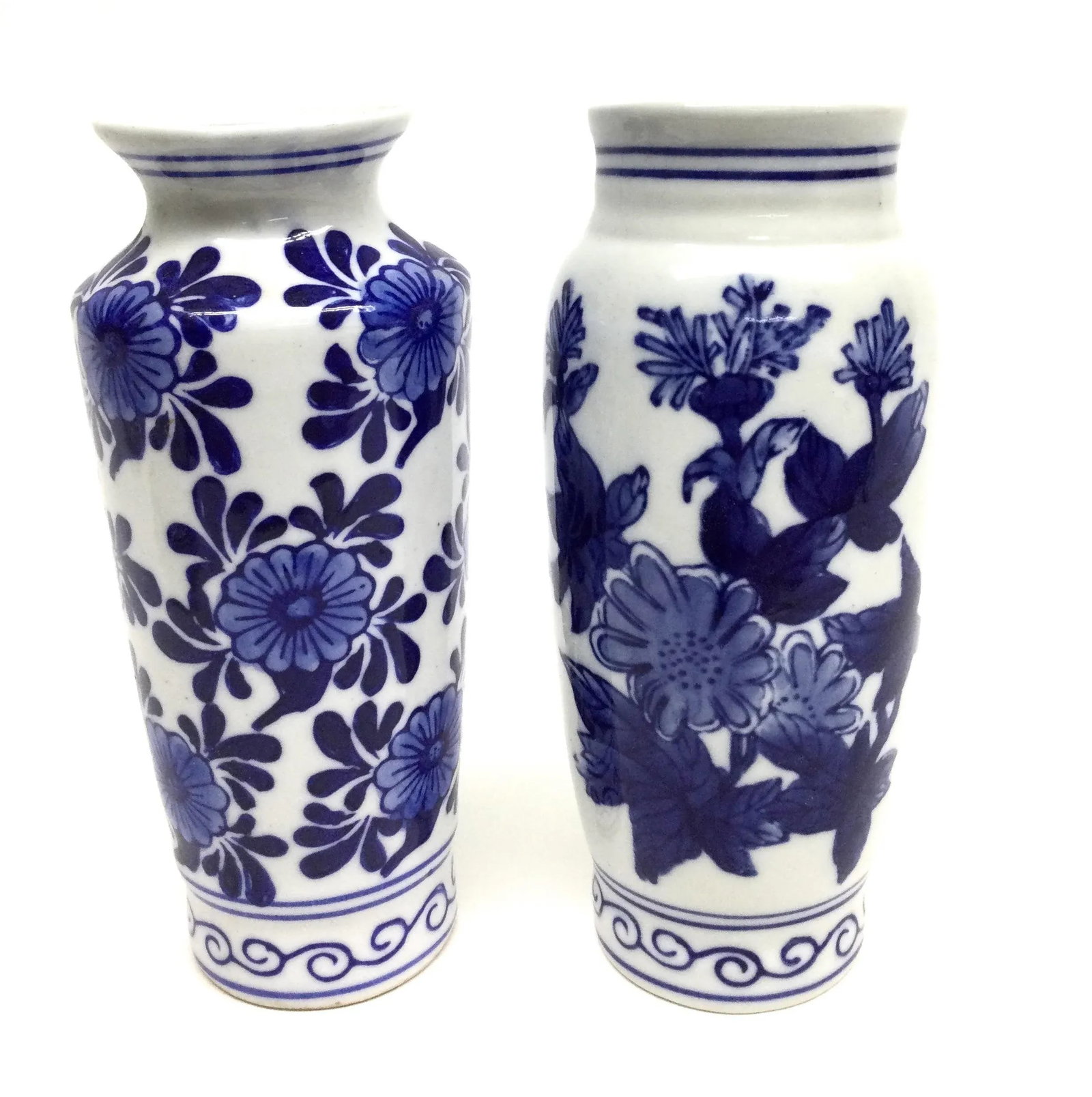 Vintage Cobalt Blue Chinese Half Vase Wall Scones - 13