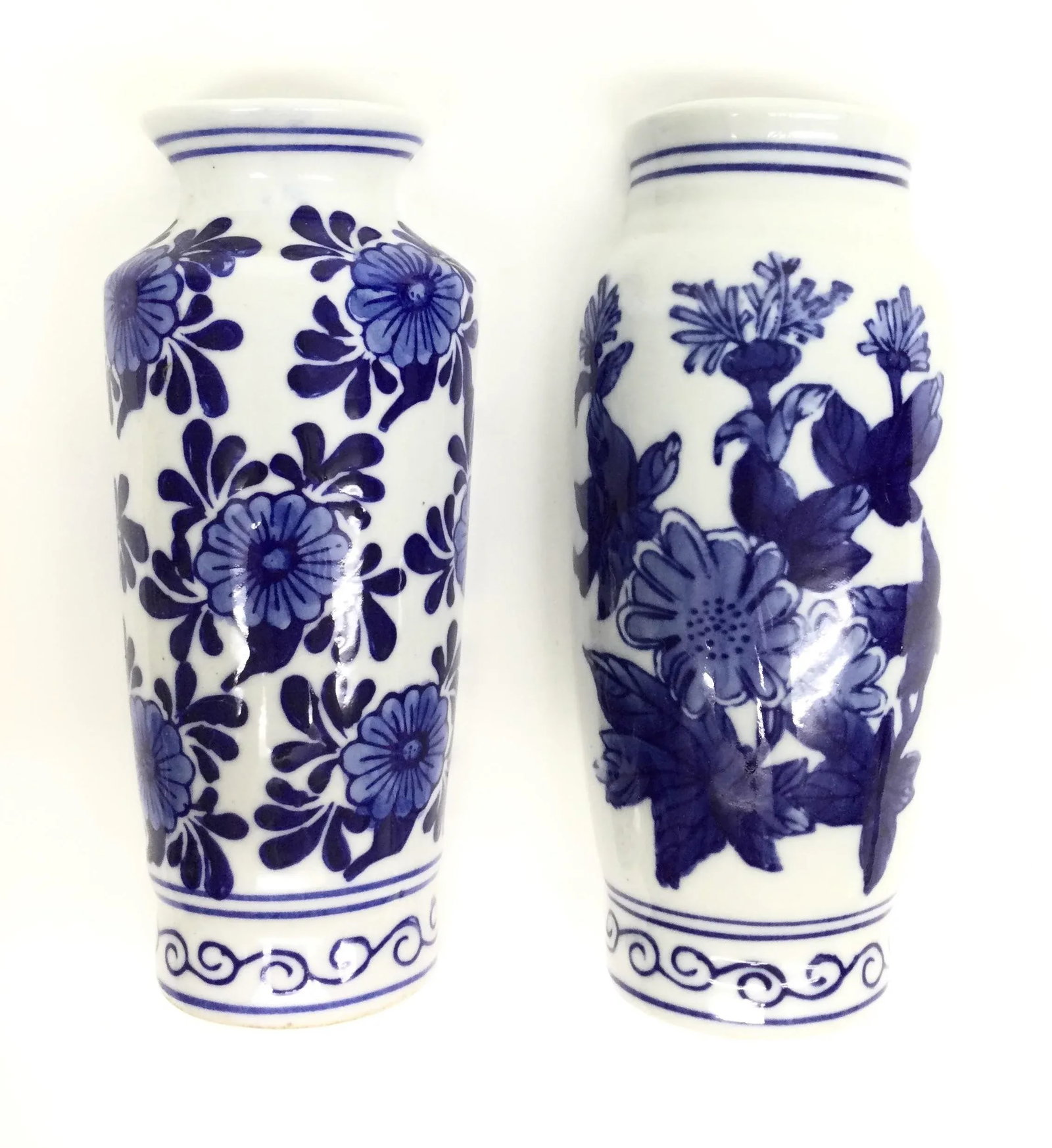 Vintage Cobalt Blue Chinese Half Vase Wall Scones - 4
