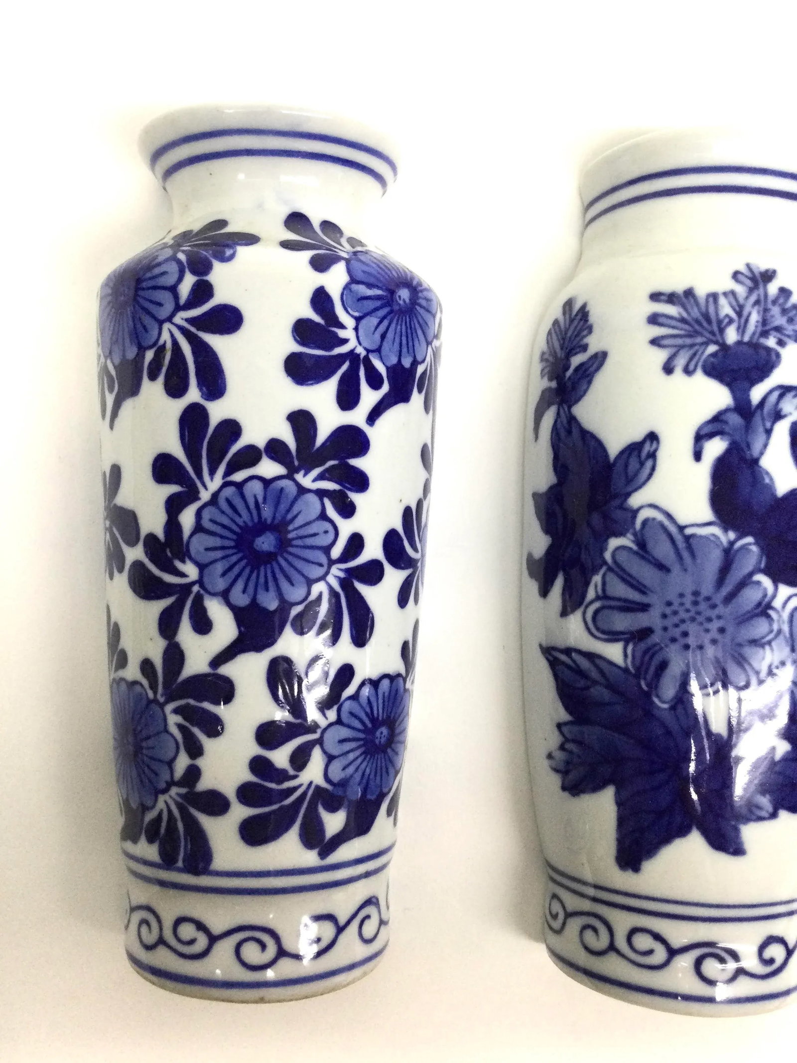 Vintage Cobalt Blue Chinese Half Vase Wall Scones - 5