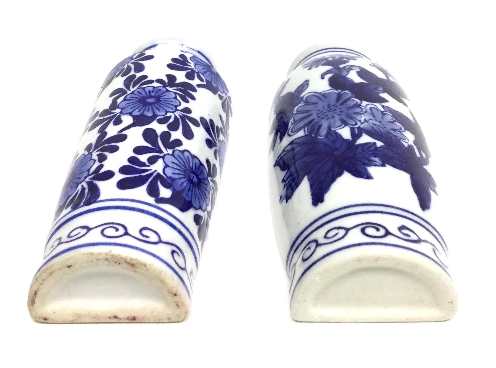 Vintage Cobalt Blue Chinese Half Vase Wall Scones - 6