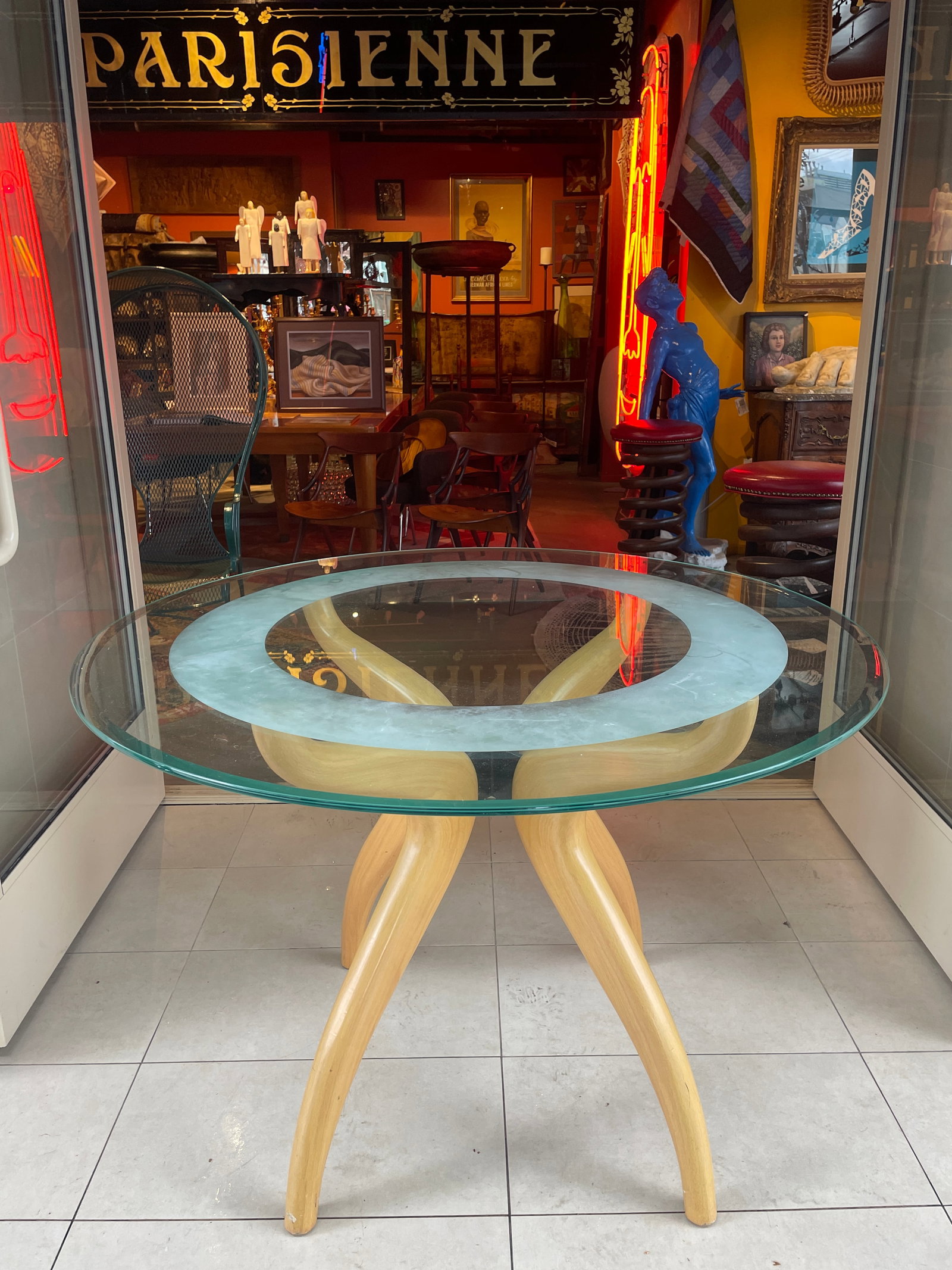 Round Italian Dining Table Circa 1980s - 3