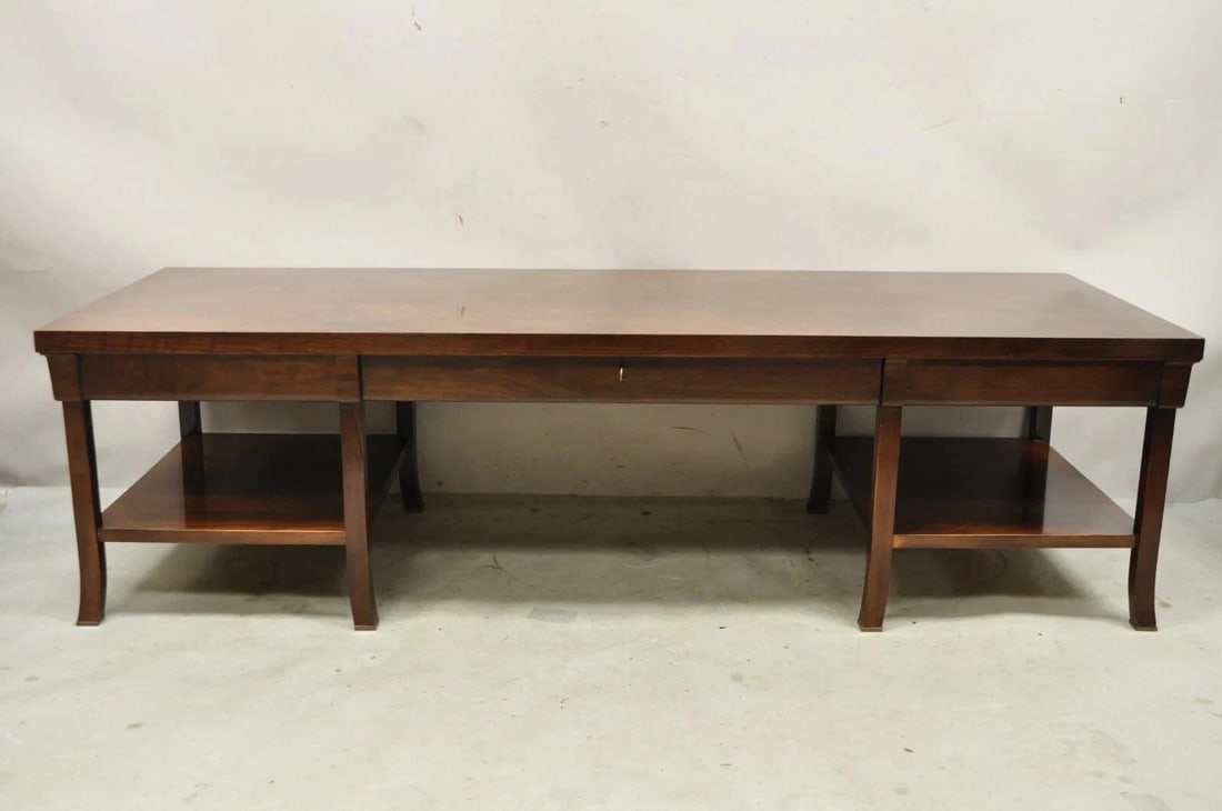 Late 20th Century Bill Sofield for Baker 66" Long Modern One Drawer Mahogany Coffee Table - 12