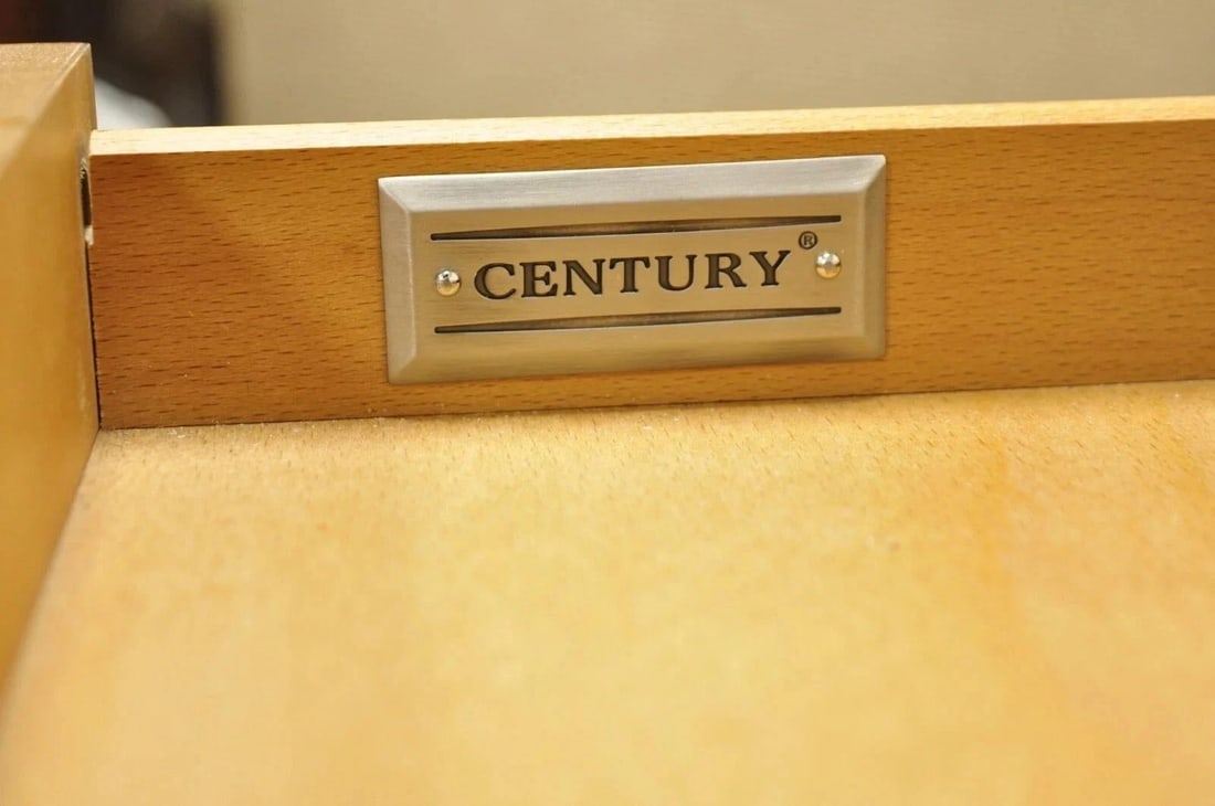 Century Furniture Modern Chrome and Zebra Wood Metal Base Desk Table 849-761 - 6