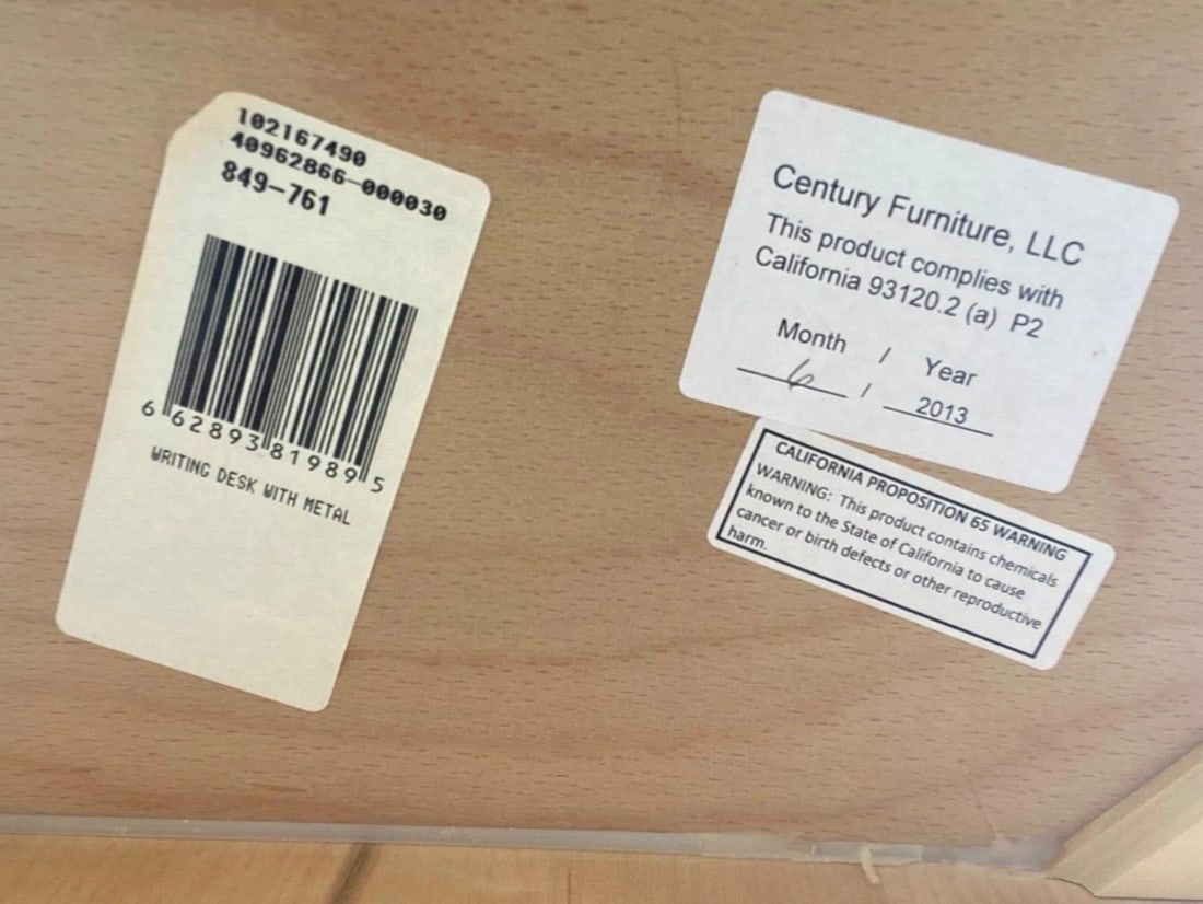 Century Furniture Modern Chrome and Zebra Wood Metal Base Desk Table 849-761 - 9