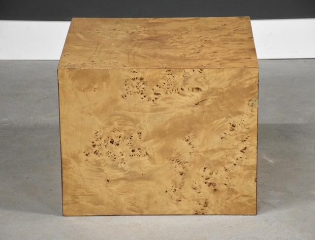 1960s Burl Cube End Table by Milo Baughman - 3