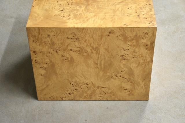1960s Burl Cube End Table by Milo Baughman - 5