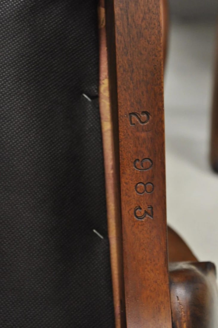 Late 20th Century Henredon Aston Court Chinoiserie Georgian Mahogany Dining Arm Chairs - A Pair - 18