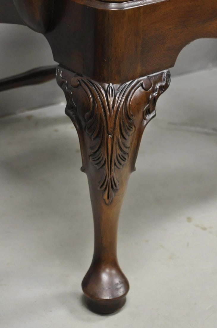 Late 20th Century Henredon Aston Court Chinoiserie Georgian Mahogany Dining Arm Chairs - A Pair - 6