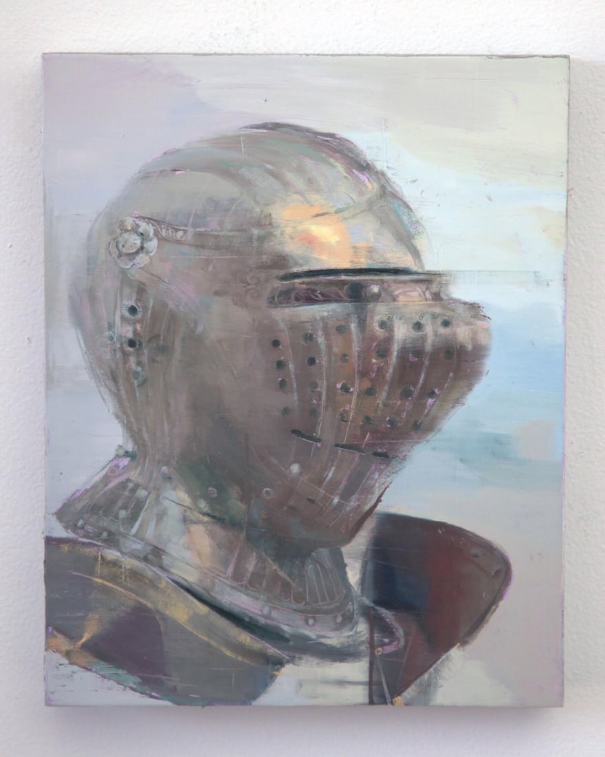 Pearly Shell by Elena Burykina | Oil on panel Portrait of a knight in armor. - 2