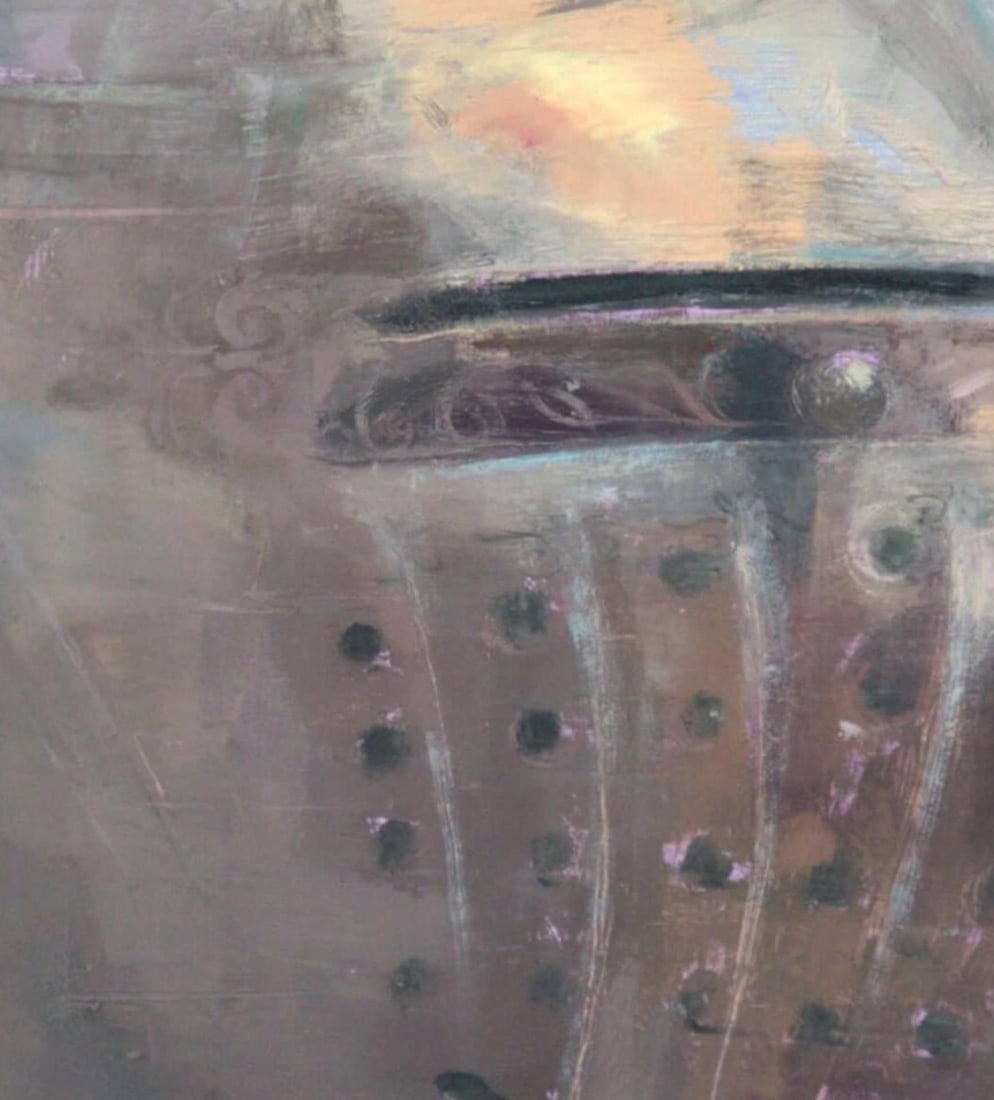 Pearly Shell by Elena Burykina | Oil on panel Portrait of a knight in armor. - 4