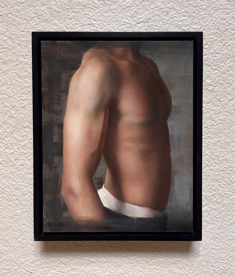 Adam by Kelly Birkenruth | Oil on Panel Portrait of a male figure's torso. - 3