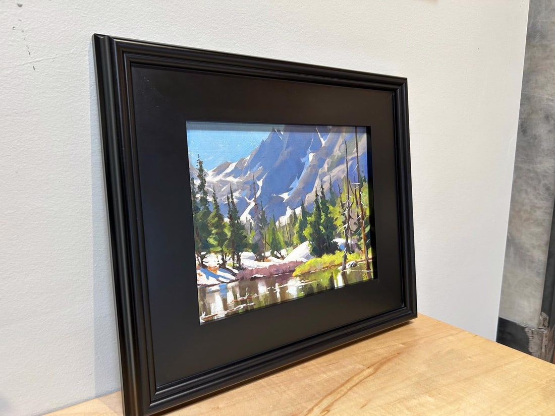 Dream Lake by Judd Mercer | Oil Painting of a serene lake surrounded by mountains and trees - 3